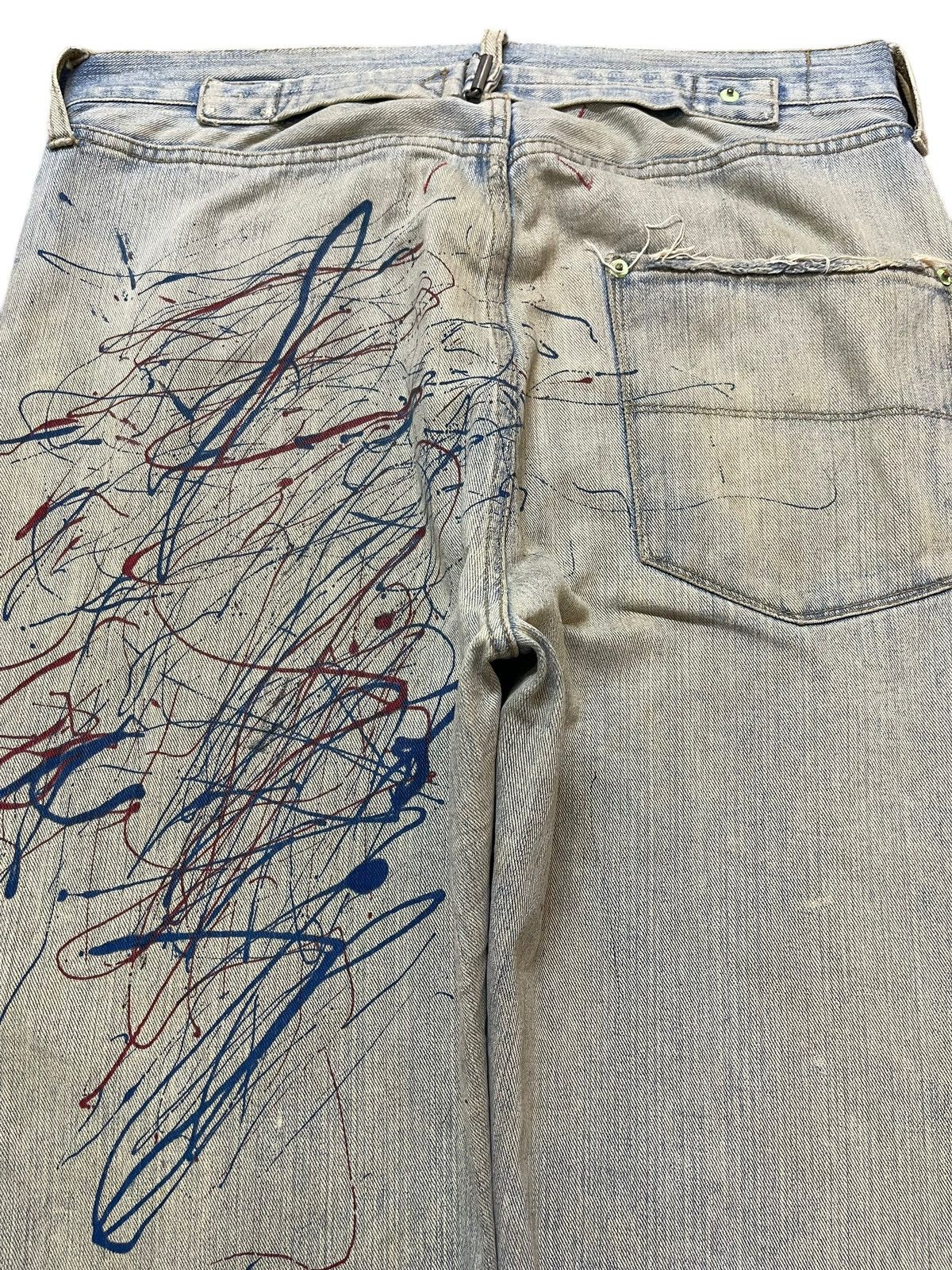 14th Addiction Vintage Japanese Brand Mud Wash Distress Paint Splatter Jean Size US 34 / EU 50 - 5 Thumbnail