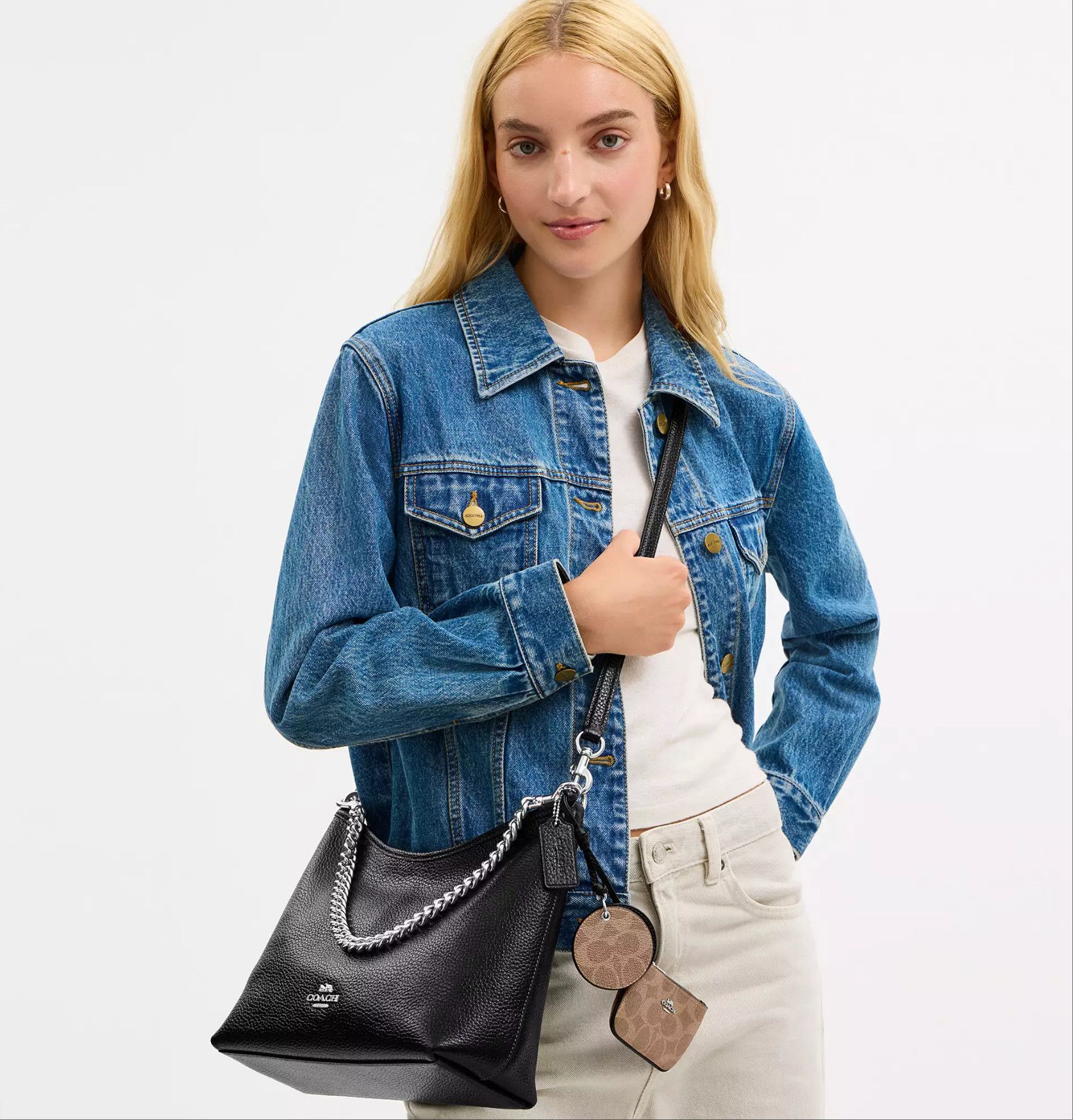 Coach Laurel Shoulder Bag With Mirror Charm And Pouch CBI94 Size ONE SIZE - 6 Thumbnail