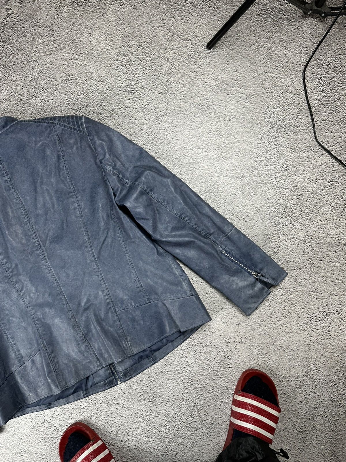Leather Vintage Leather Biker Jacket Y2K Faded Coat Hype Size M / US 6-8 / IT 42-44 - 8 Thumbnail