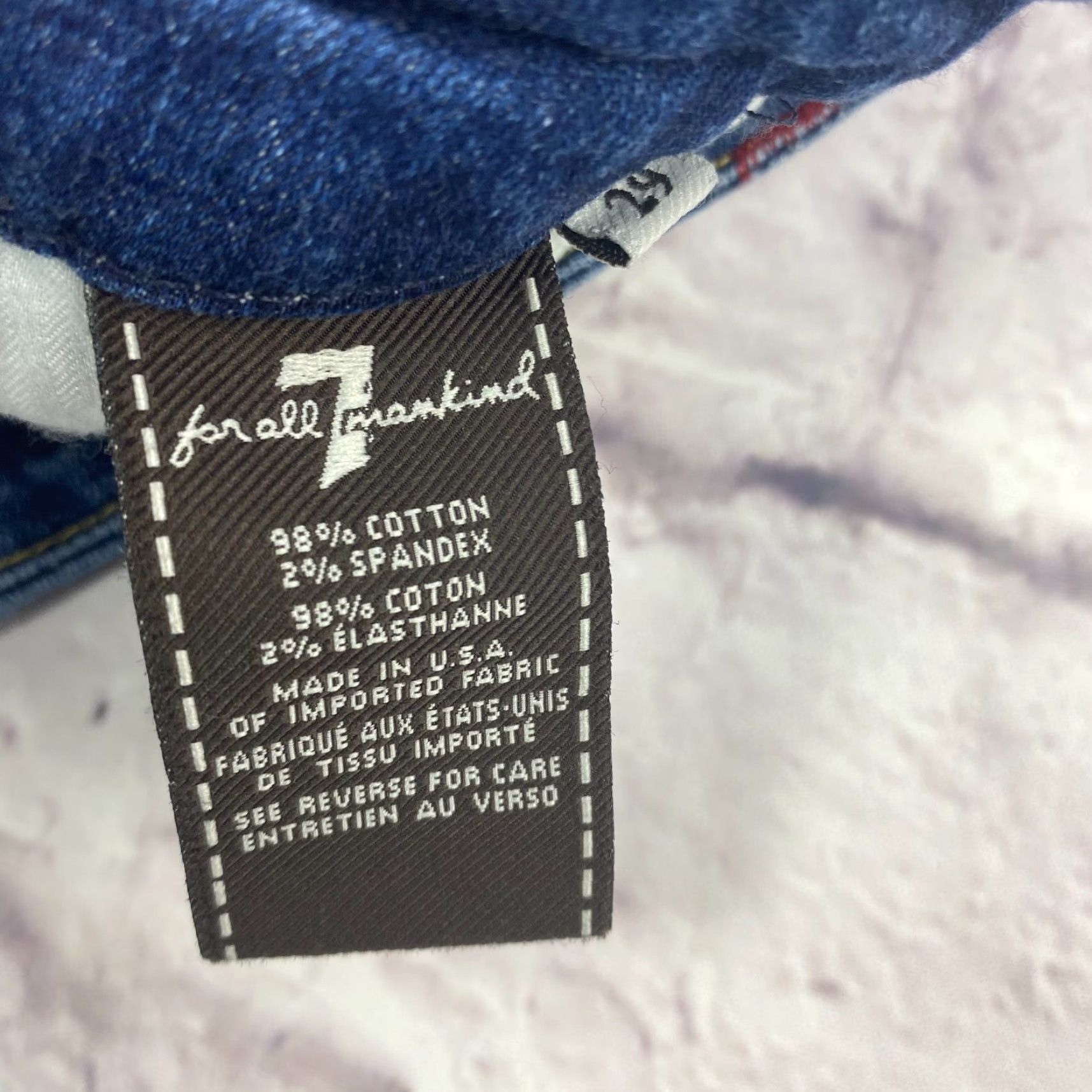 7 For All Mankind VINTAGE 7 For All Mankind Womens High Waist Skinny Jeans 29 Blue Stretch Ankle - Mens? Size 29" - 5 Thumbnail