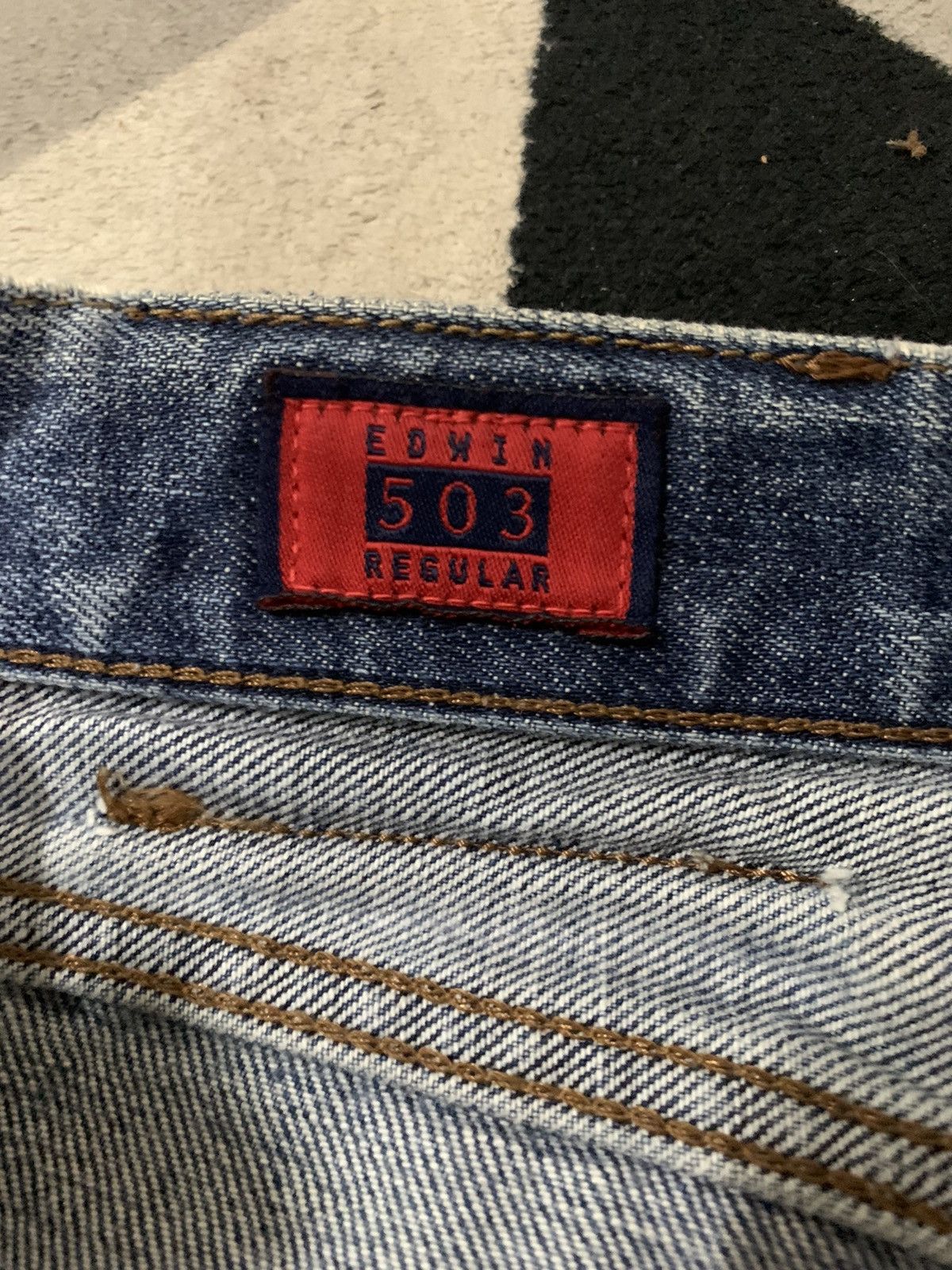 Edwin Vintage Edwin 503 Loose Fit Heavy Distressed Grunge Jeans Size US 32 / EU 48 - 20 Thumbnail