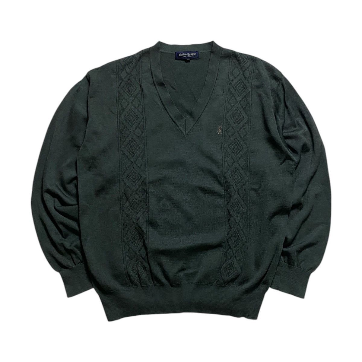YSL Yves Saint Laurent knitwear v neck sweater pattern coogi
