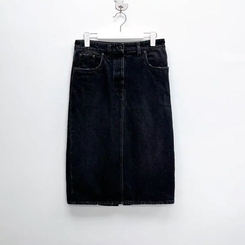 Prada Black Denim Midi Skirt for Women