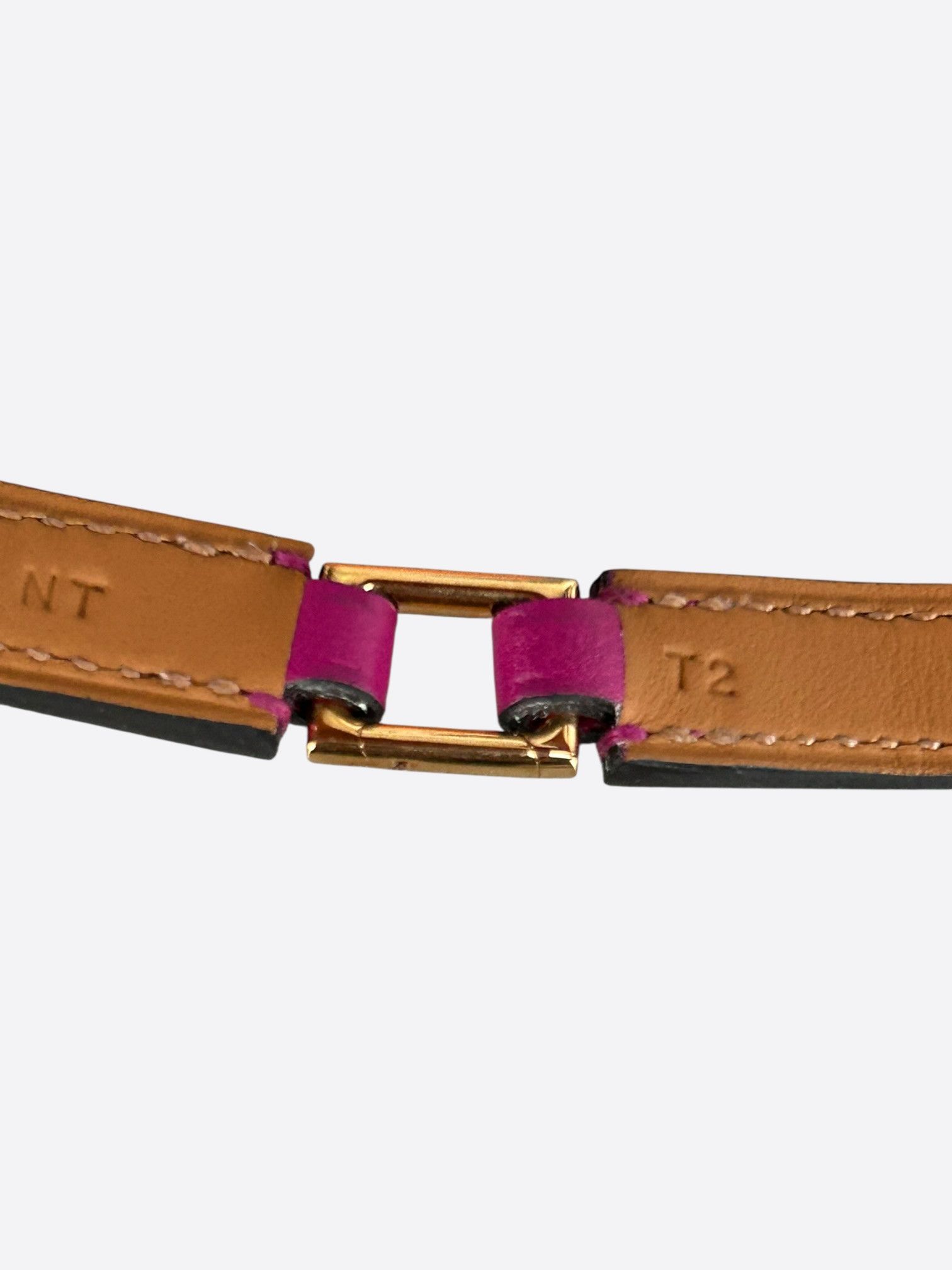 Hermes Purple Swift & Gold Hardware Rivale Double Tour Bracelet Size ONE SIZE - 3 Thumbnail