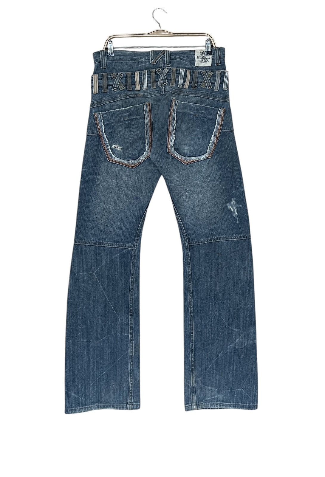 Japanese Brand Vintage Brand Dominate Handcraft Double Waist Jeans 2000s Size US 35 - 1 Thumbnail