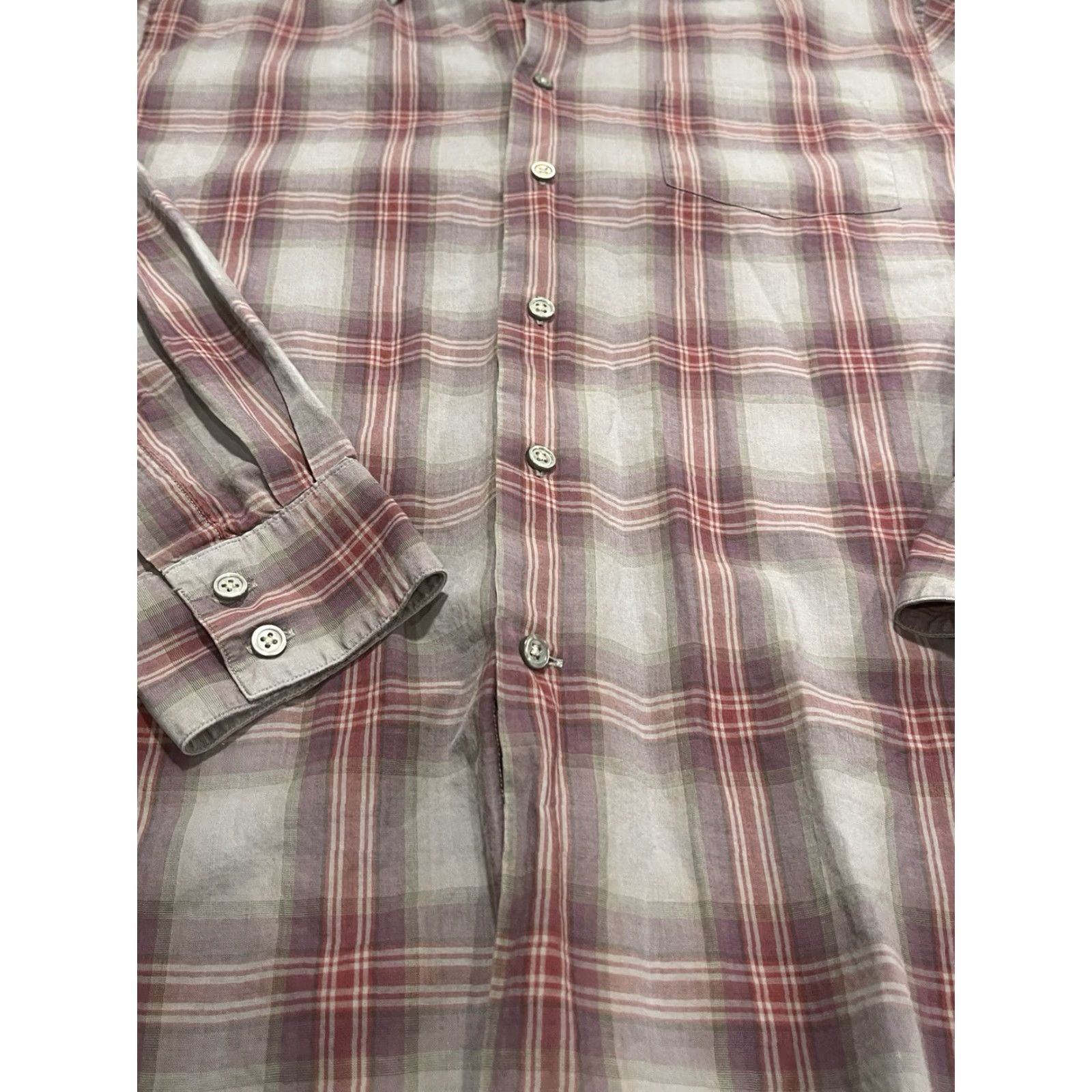 John Varvatos John Varvatos Shirt Red Plaid Button-Up Long Sleeve Mens Medium Size US M / EU 48-50 / 2 - 2 Thumbnail