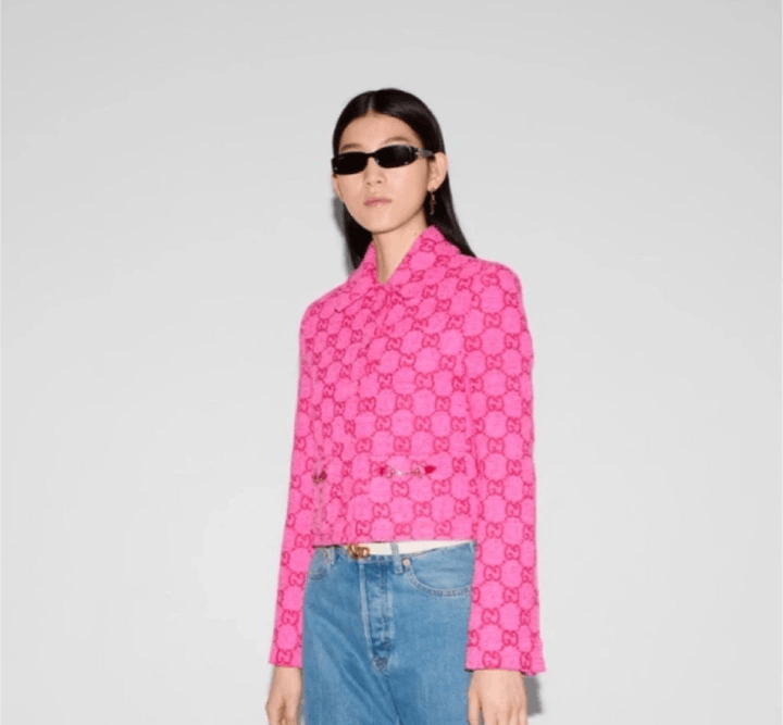 Gucci o1loc1c0226 784828 GG Bouclé Cotton Jacket With Horsebit Size XL / US 12-14 / IT 48-50 - 5 Thumbnail