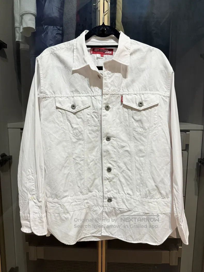 Junya Watanabe Junya Watanabe White cotton lapel long-sleeve linen mixed Size US S / EU 44-46 / 1 - 1 Thumbnail