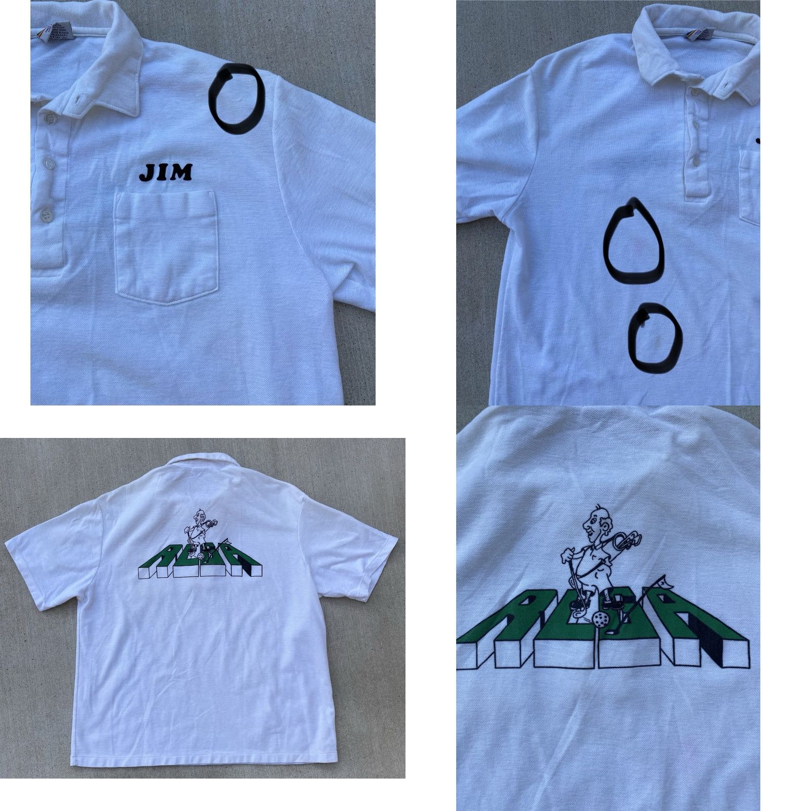 Vintage VINTAGE Print Ons Polo Shirt Golf Golfing Golfer RLGA Graphic Pocket XL White Mens Shirt 1970s 1980s Size US XL / EU 56 / 4 - 9 Thumbnail