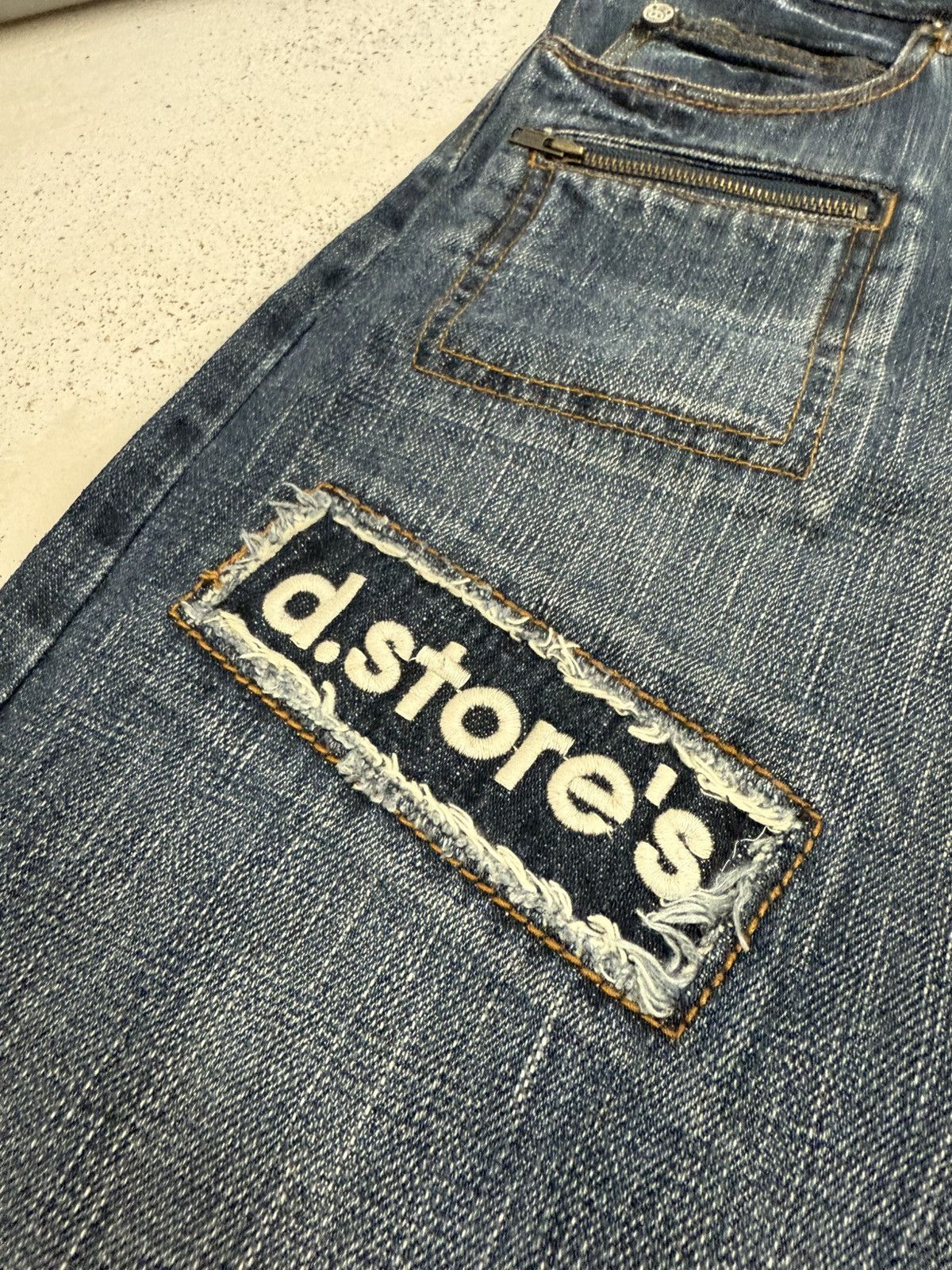 DrunknMunky × Japanese Brand Y2K Drug Store Japan Patchwork Cut & Sew Denim Pants Size US 32 / EU 48 - 7 Thumbnail