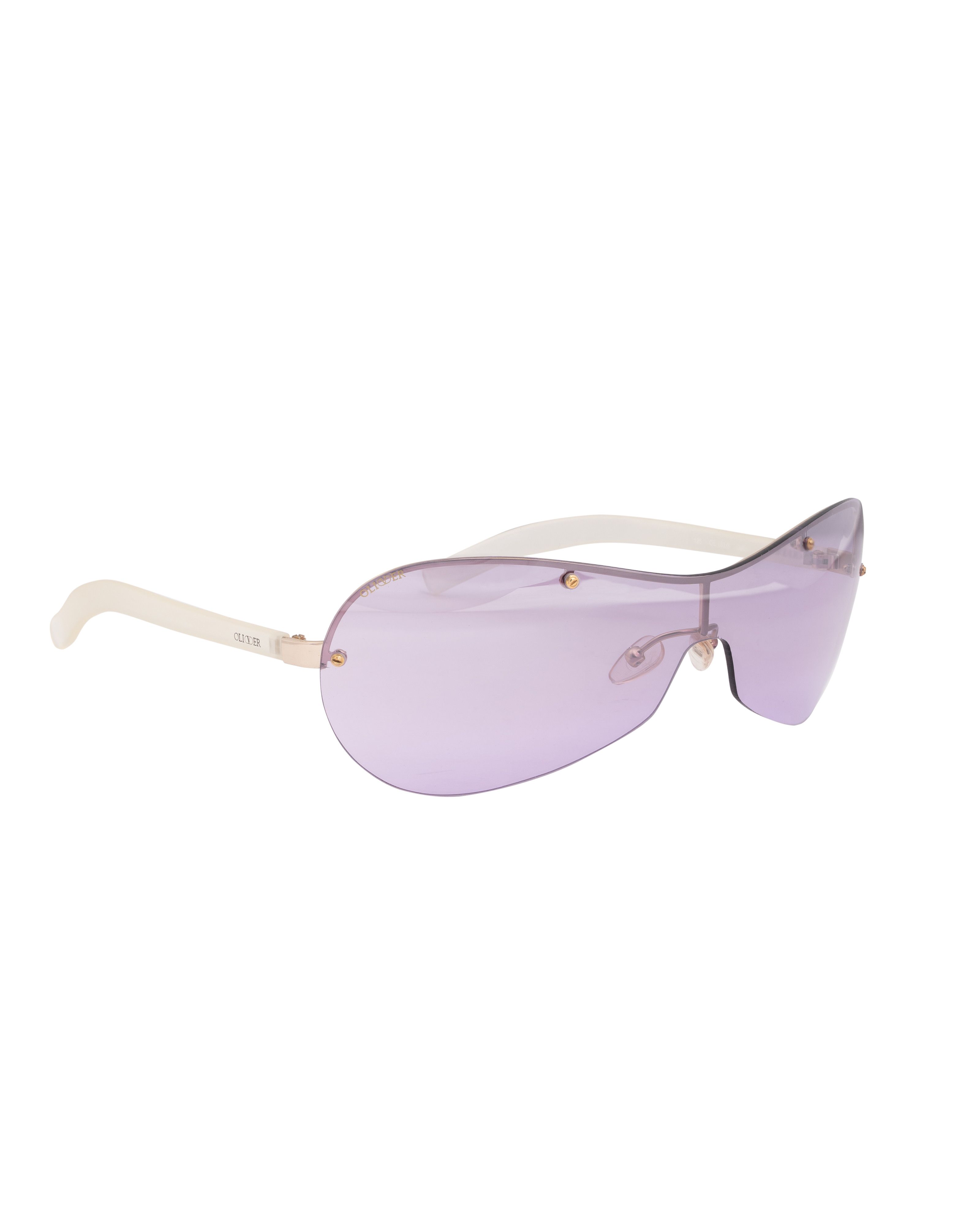 Valentino Oliver by Valentino '90s Purple Oversize Rimless Sunglasses Size ONE SIZE - 3 Thumbnail