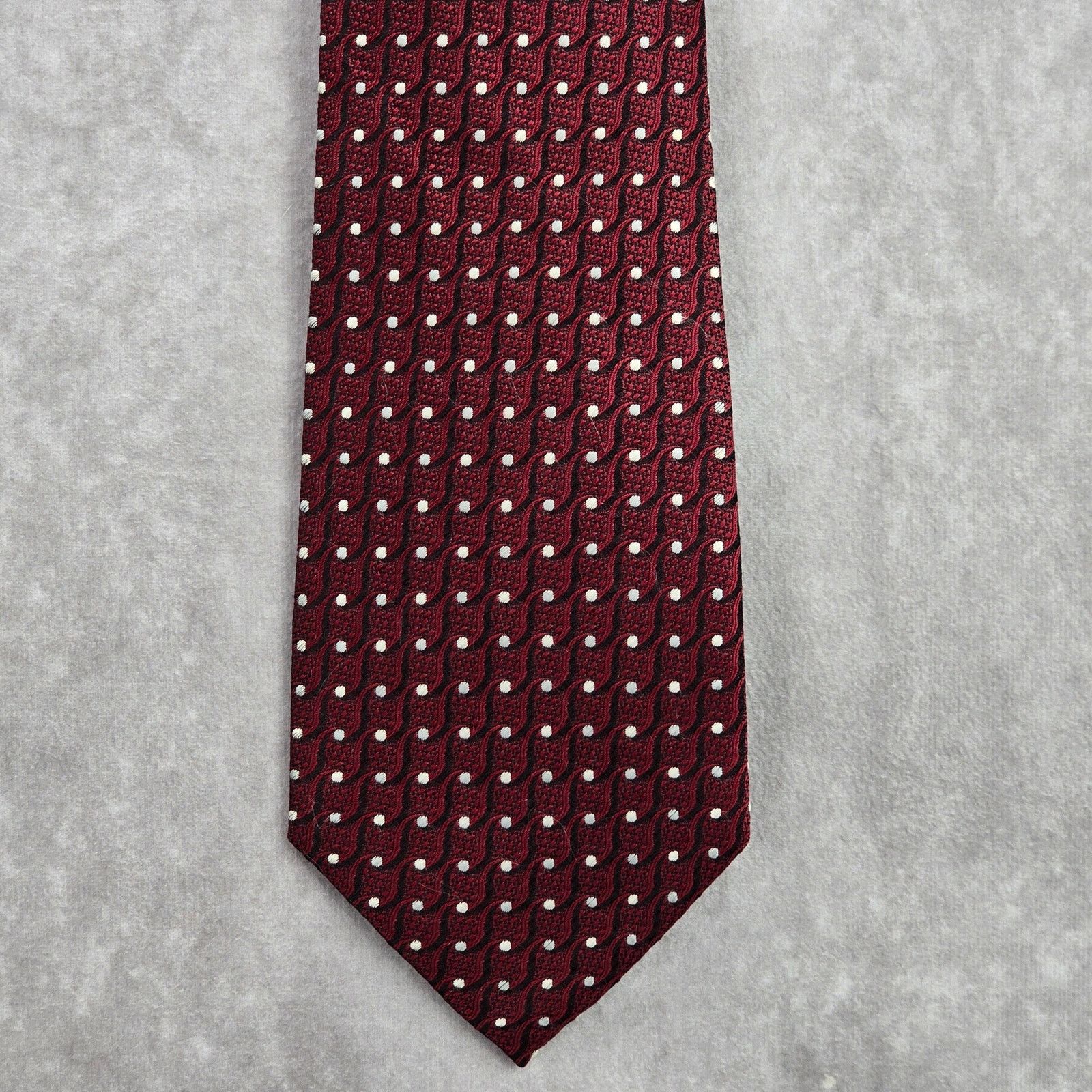 Burma Bibas Burma Bibas Red Geometric Polka Dot Silk Men's Neck Tie NWOT Size 30 - 1 Thumbnail