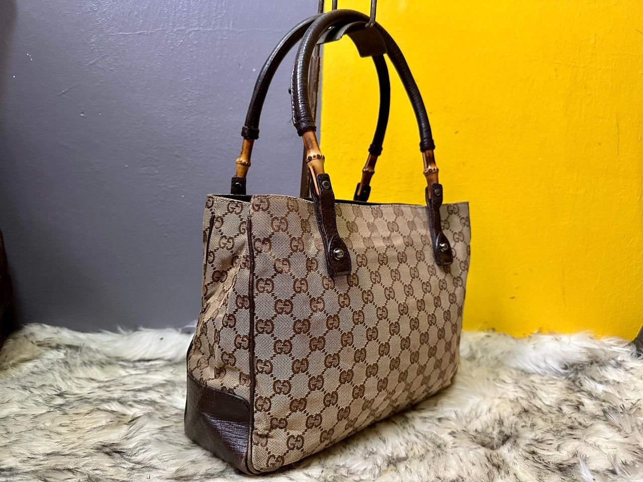 Gucci Authentic Gucci Monogram GG Bamboo Tote Bag Size ONE SIZE - 2 Thumbnail