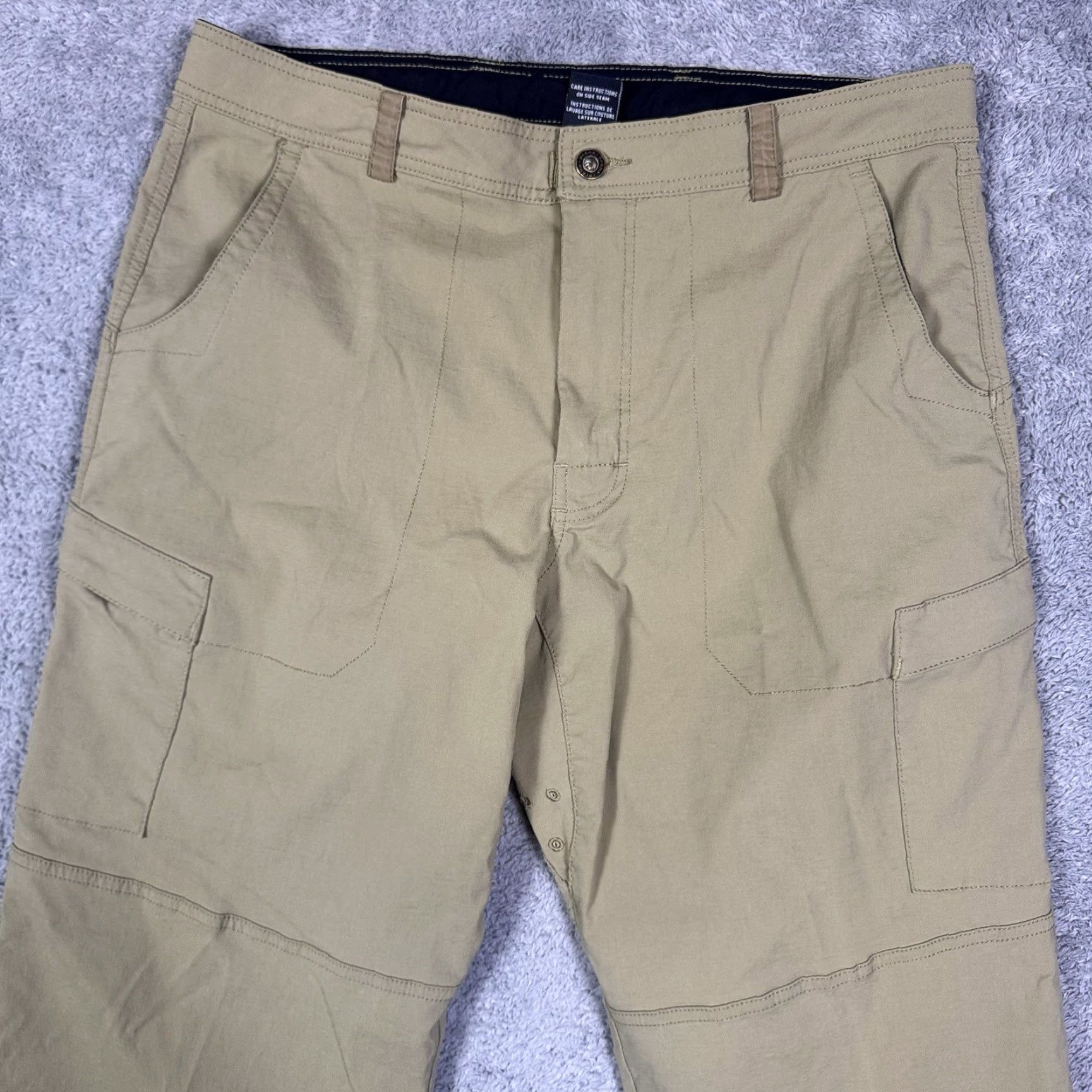 Prana Prana Pants Mens L 34x32 Stretch Zion Roll Up Snap Convertible Vintage Softshell Chino Baggy? Size US 34 / EU 50 - 4 Thumbnail