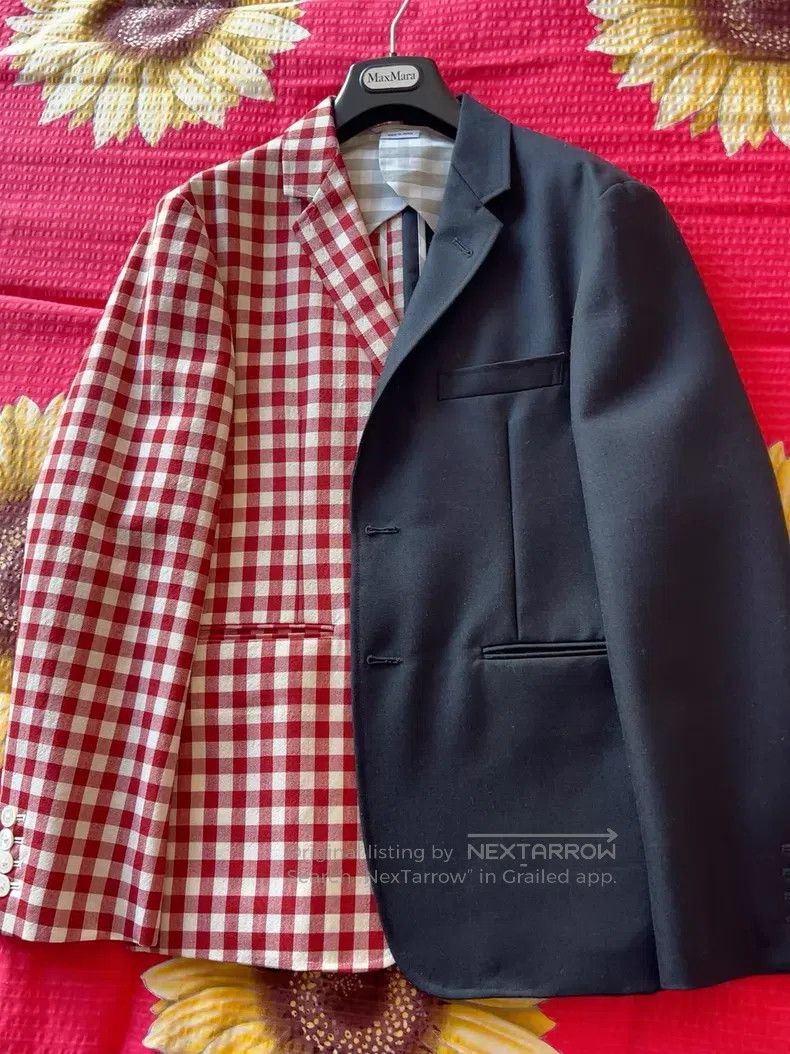 Thom Browne Thom Browne Color Blocked Plaid Suit Jacket, Red and White Size US S / EU 44-46 / 1 - 1 Thumbnail