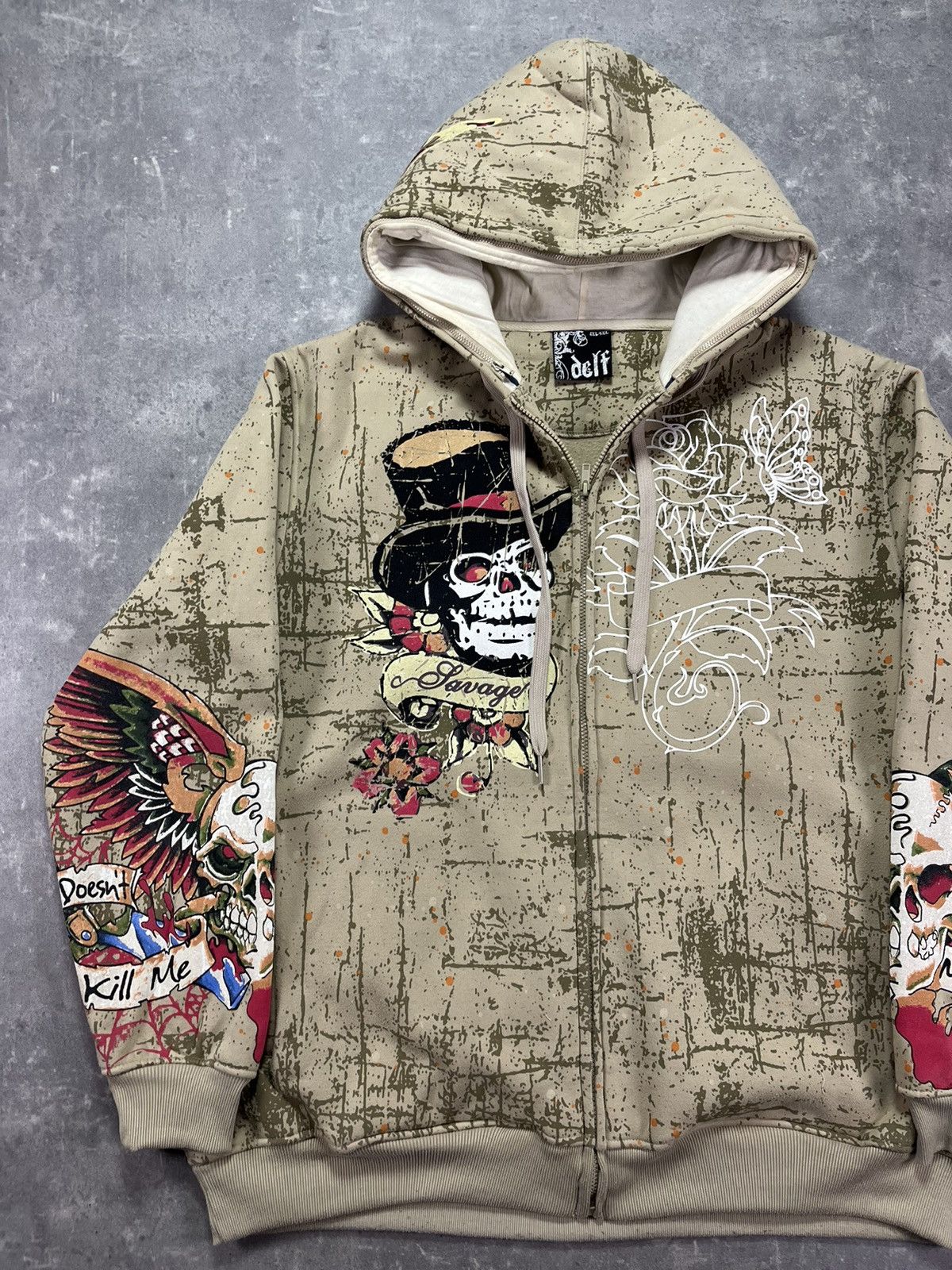 Southpole 00s Delf Baggy Printed AOP Skulls Zip Hoodie 4XL Imperious Size US XXL / EU 58 / 5 - 3 Thumbnail