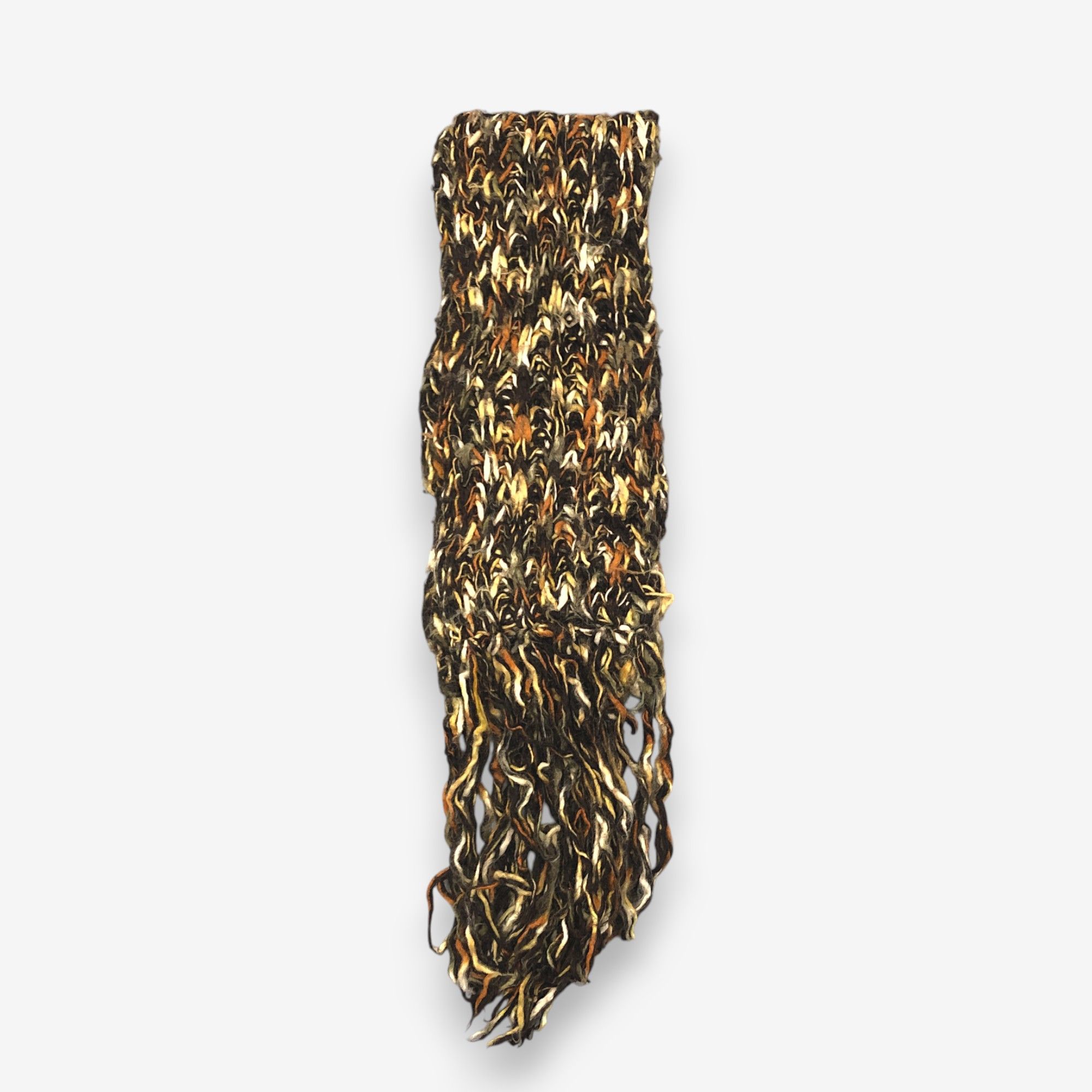 Japanese Brand Vintage Rosso Fiorentino Scarf Wool Ribbed Crochet Scarves Size ONE SIZE - 2 Thumbnail