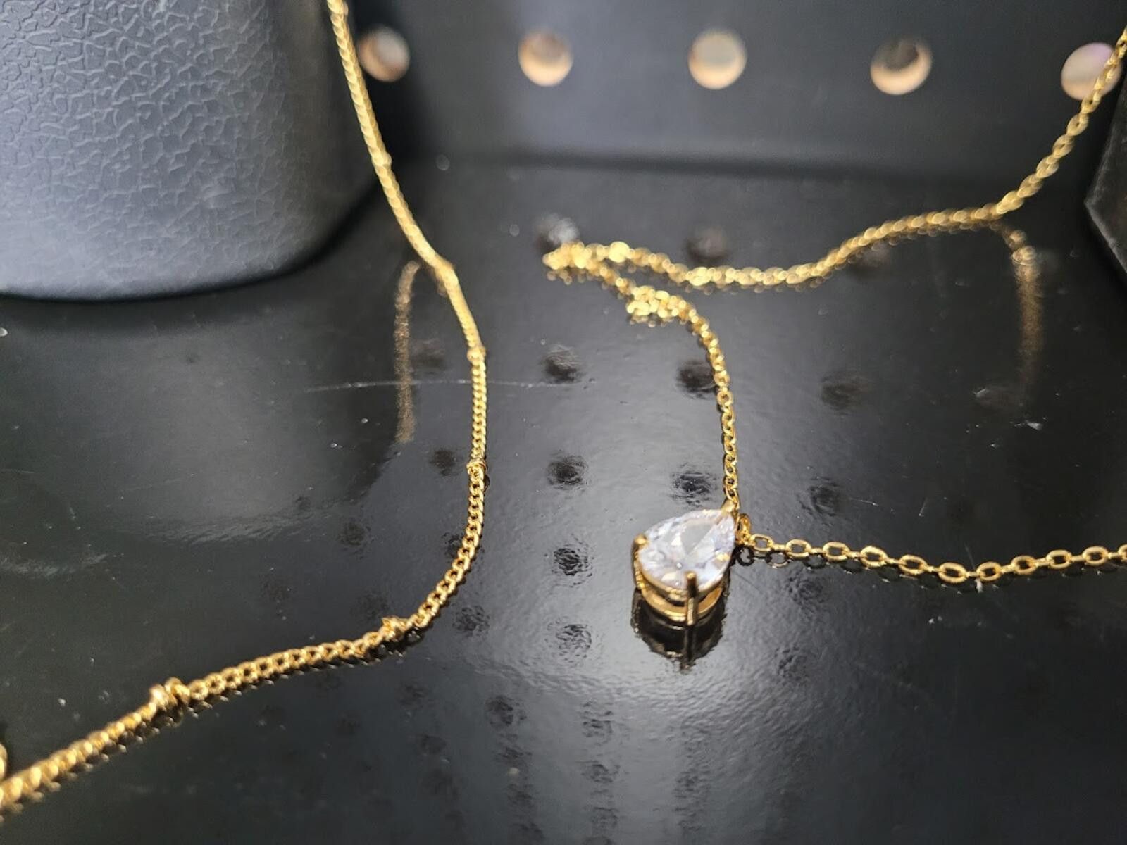 Other 4pc Gold Zircon Child Necklace Lot - 13 inch Length - NM Size ONE SIZE - 5 Thumbnail