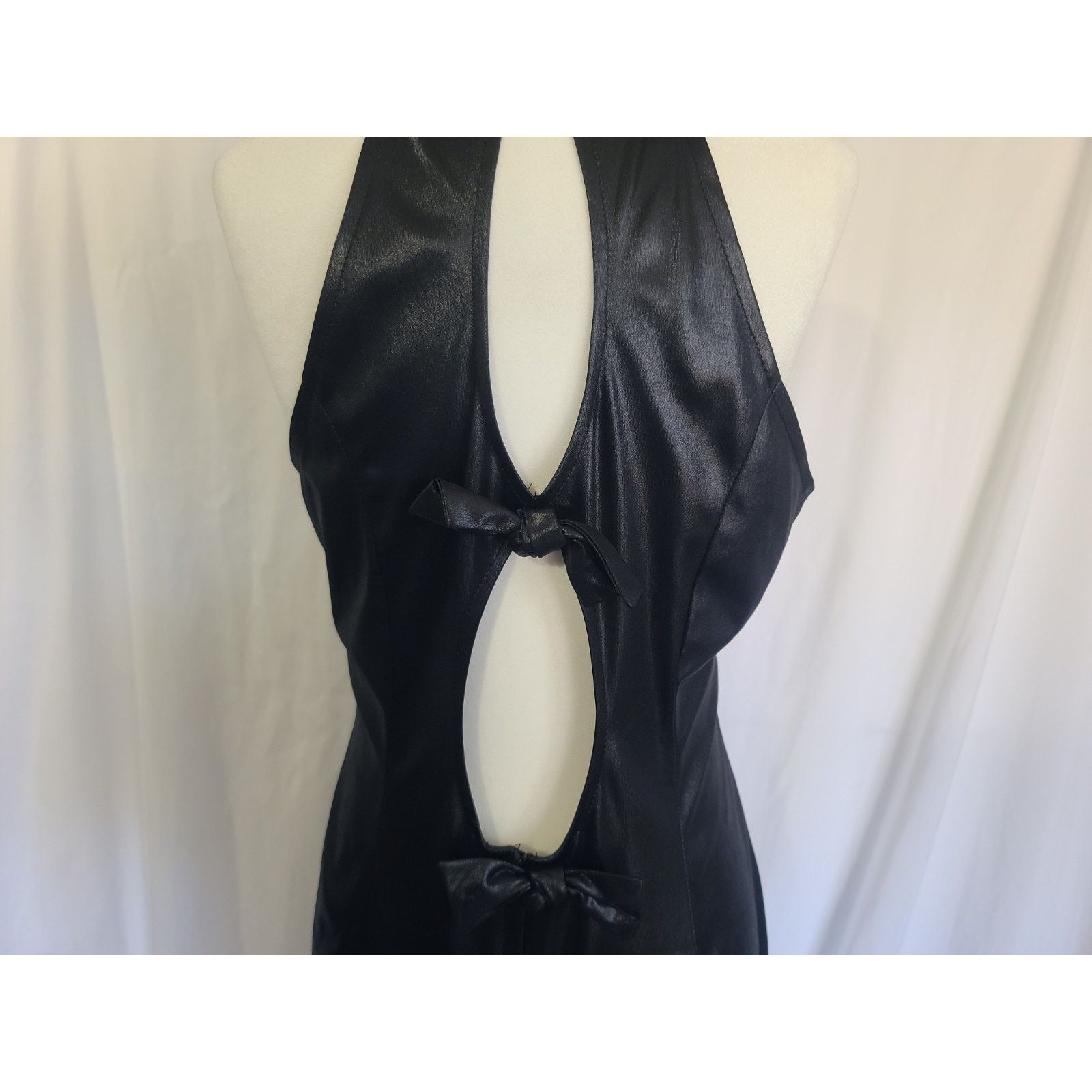 Other Vintage Frederick's of Hollywood Y2K Black Halter Dress 6-8 Size M / US 6-8 / IT 42-44 - 5 Thumbnail