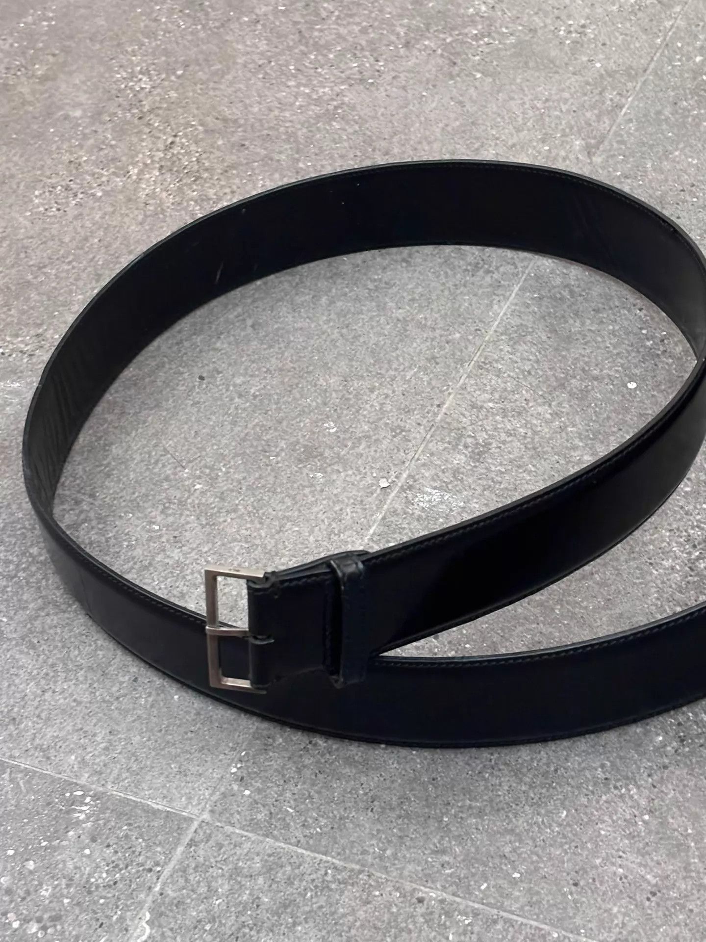 Dior × Hedi Slimane DIOR Homme D-Point patent leather belt black