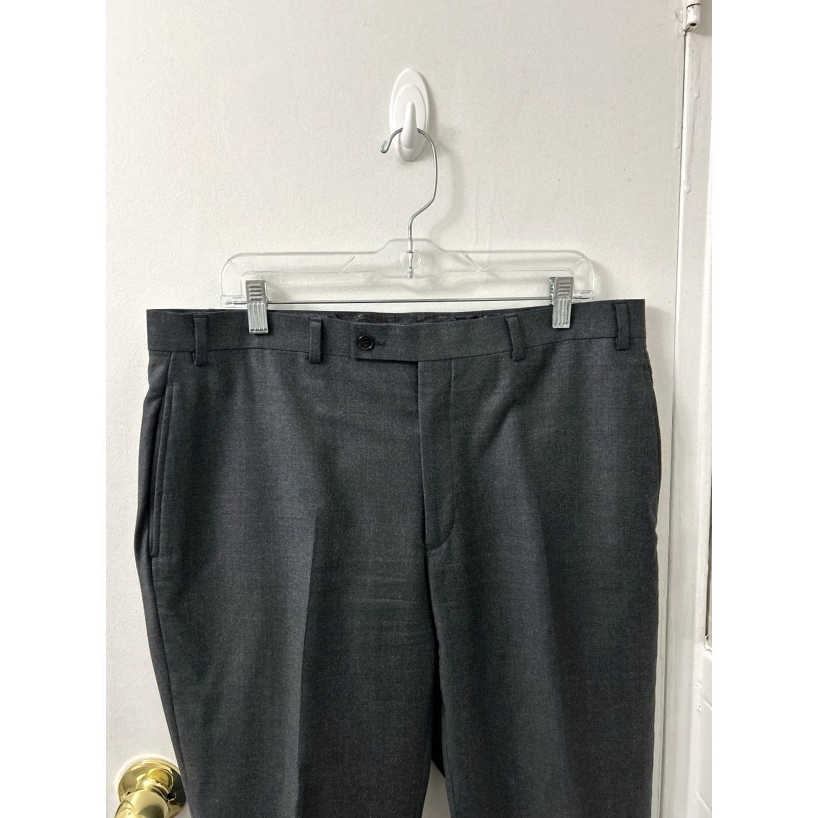 Ralph Lauren Lauren Ralph Lauren Dress Pants Mens 36x31 Gray Wool-Blend Straight Leg Trousers Size US 36 / EU 52 - 2 Thumbnail
