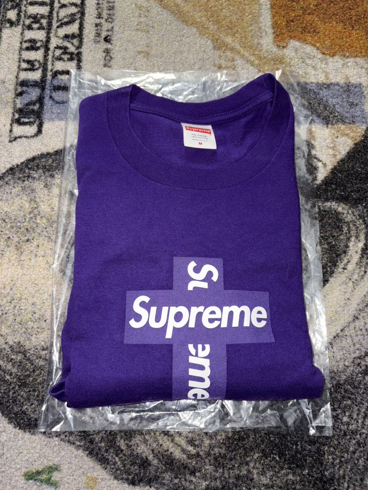 Supreme Supreme Cross Box Logo Tee Purple | Grailed