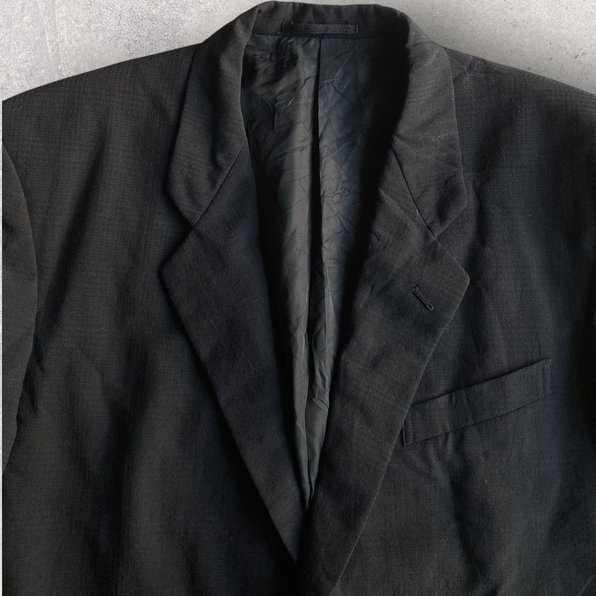 Comme des Garcons Vintage 1989 Black Plaid Wool Oversized Blazer Jacket Size US S / EU 44-46 / 1 - 1 Thumbnail