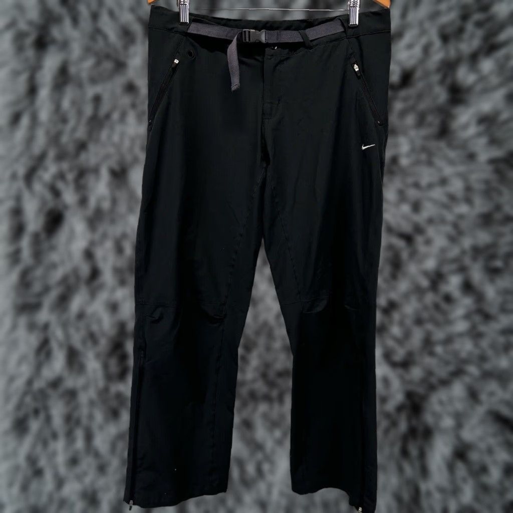 Nike Nike Fitdry Belted Pants Sz Large 12 14 Women’s Black Zipper Pockets Ankles Y2K Size 36" / US 14 / IT 50 - 1 Thumbnail