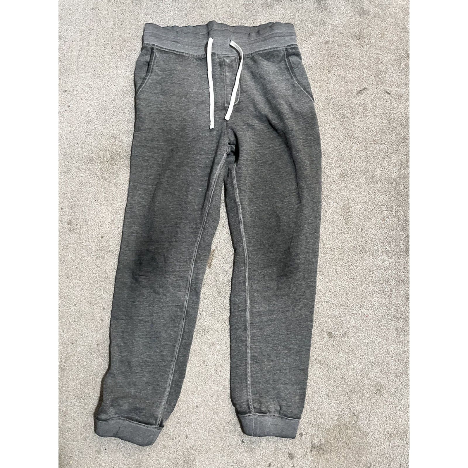 Vintage Sonoma Gray Joggers Men’s Small Drawstring Waist Distressed Comfort Elastic Waist Zip Pockets Regular Tapered Casual Size US 29 - 2 Thumbnail