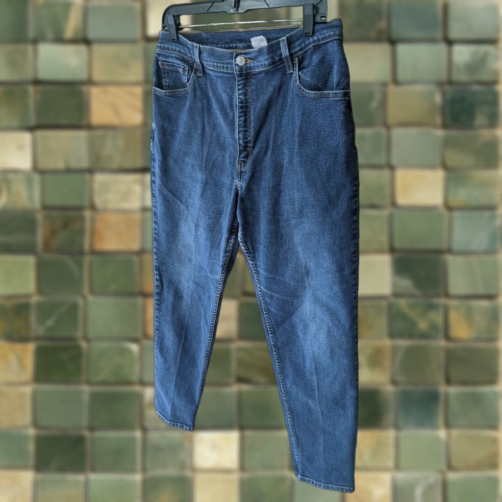 Vintage VINTAGE Levi's 550 High Waist Mom Jeans Denim Blue 32x29 Womens Medium Wash Cotton Blend Stretch Size 24" / US 00 / IT 34 - 1 Thumbnail