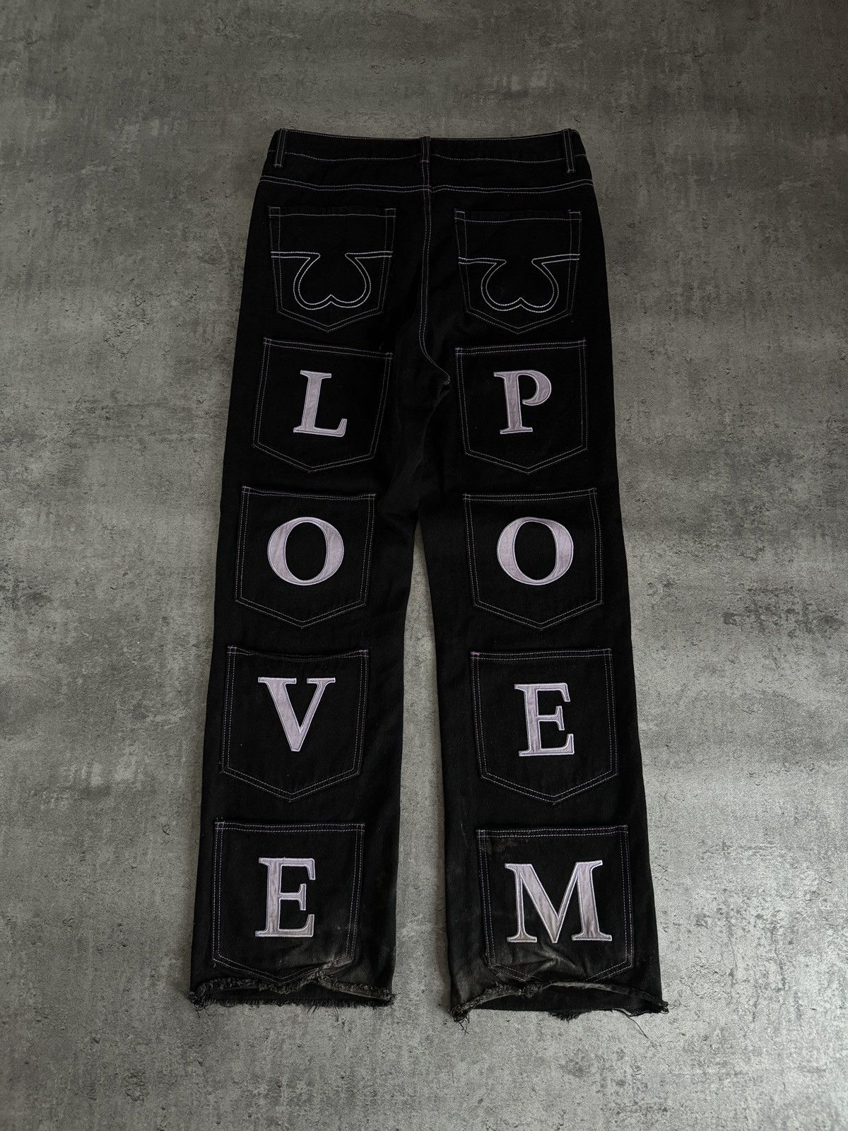 Japanese Brand × Rap Tees × Vintage Love Poem vintage baggy jeans denim rap skate logo print y2k Size US 33 - 1 Thumbnail