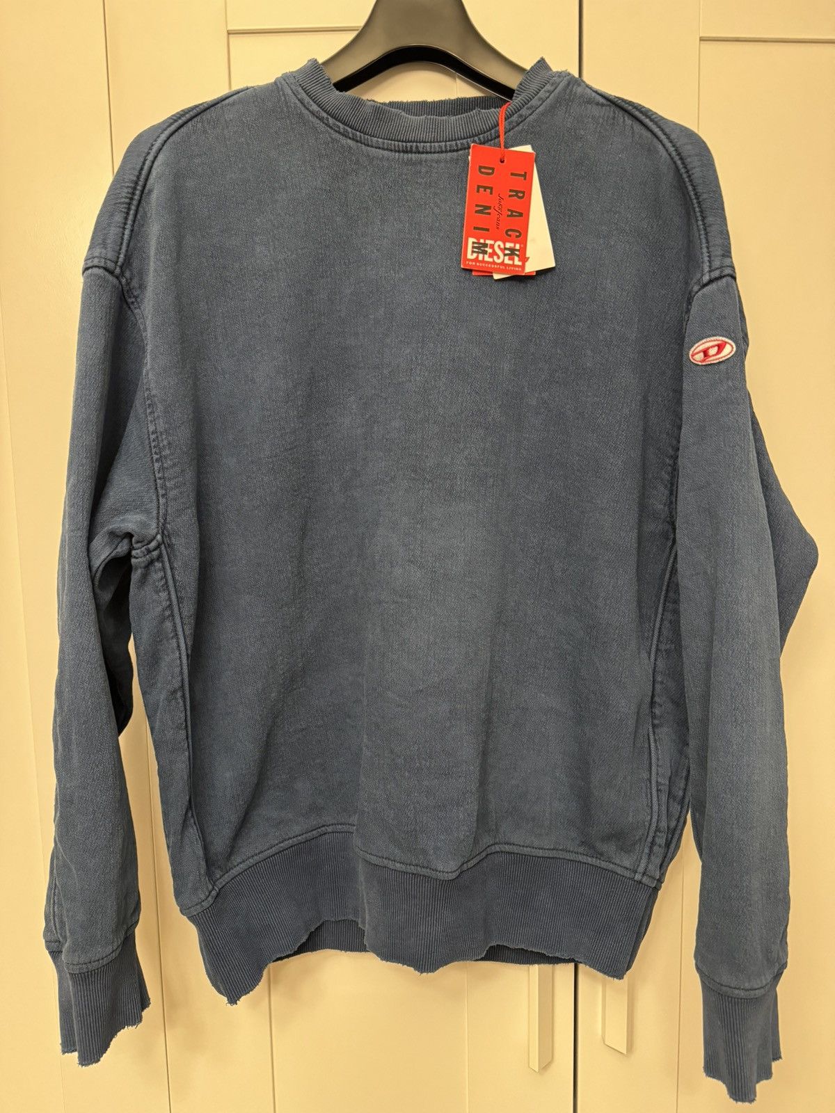 image of Diesel D-Krib Sweatshirt in Blue Denim, Men's (Size Small)