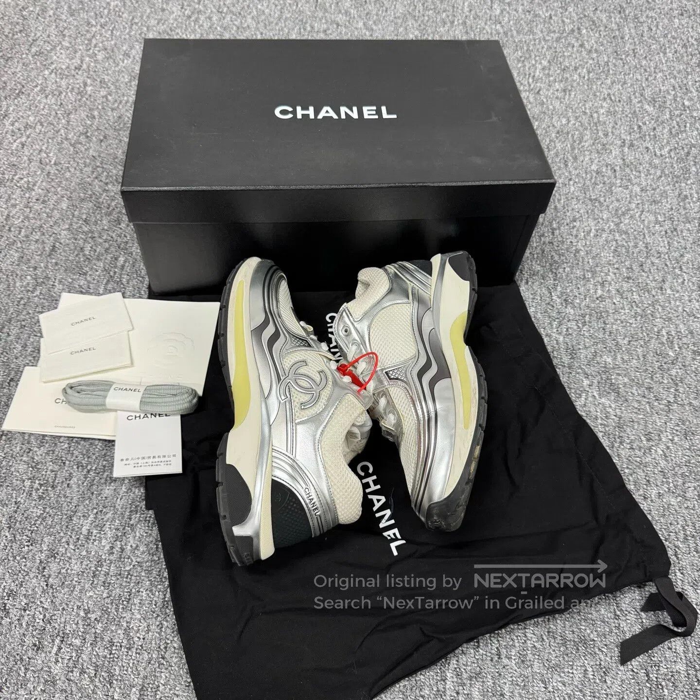 Chanel Chanel Silver Silver King Double C Sports Shoes| Size US 8 / EU 41 - 4 Thumbnail