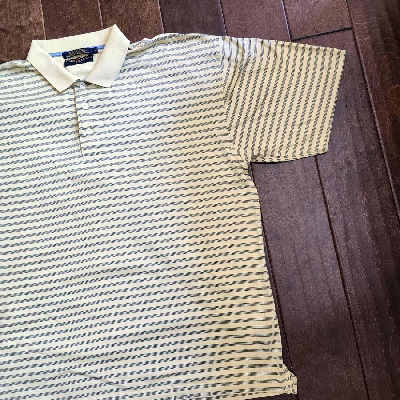 Tommy Hilfiger Tommy Hilfiger Golf Men's Black Yellow Striped Polo Shirt - Size L Size US L / EU 52-54 / 3 - 5 Thumbnail