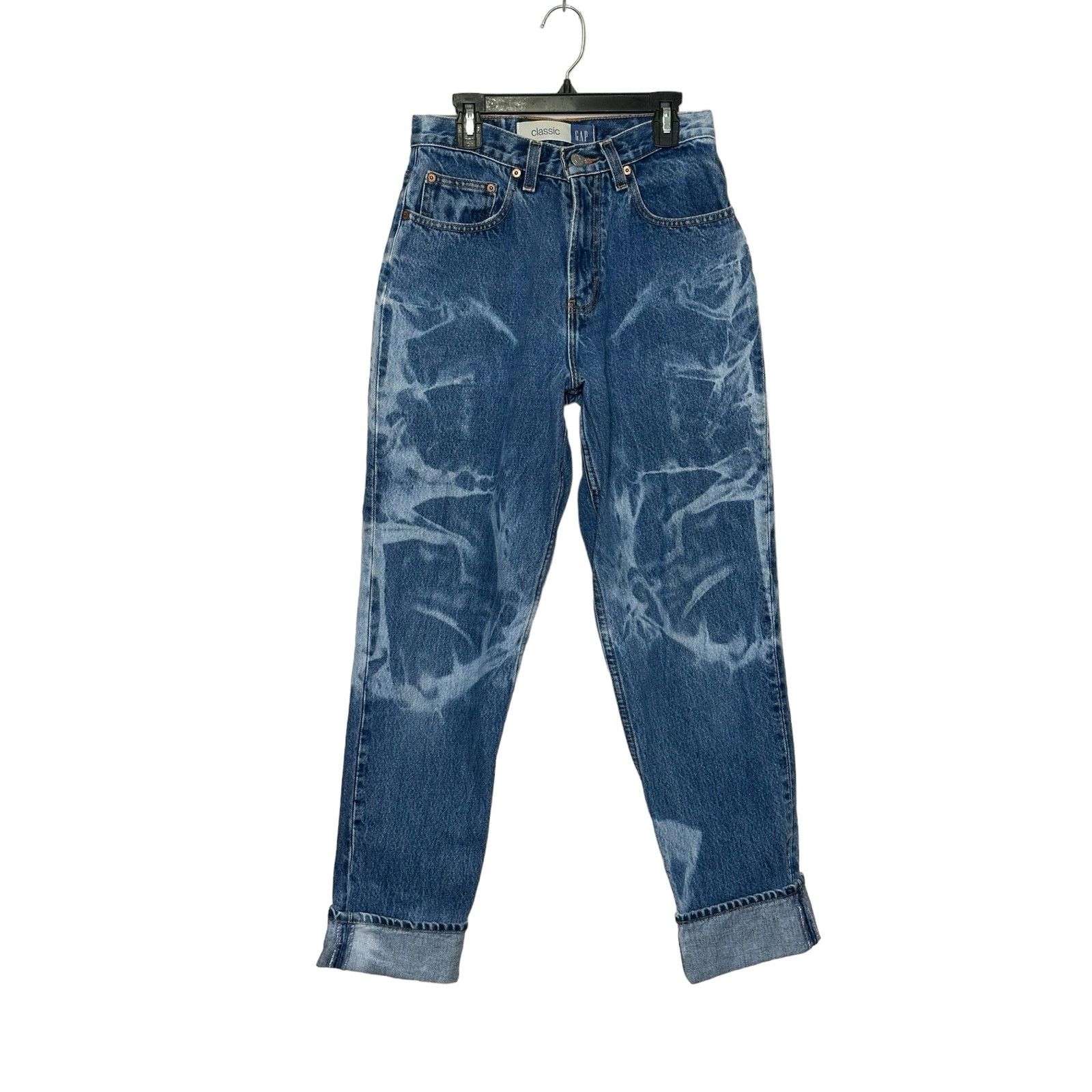 Gap Gap vintage blue tie dye high rise cuffed legs jeans size 6 Size 28" / US 6 / IT 42 - 11 Thumbnail