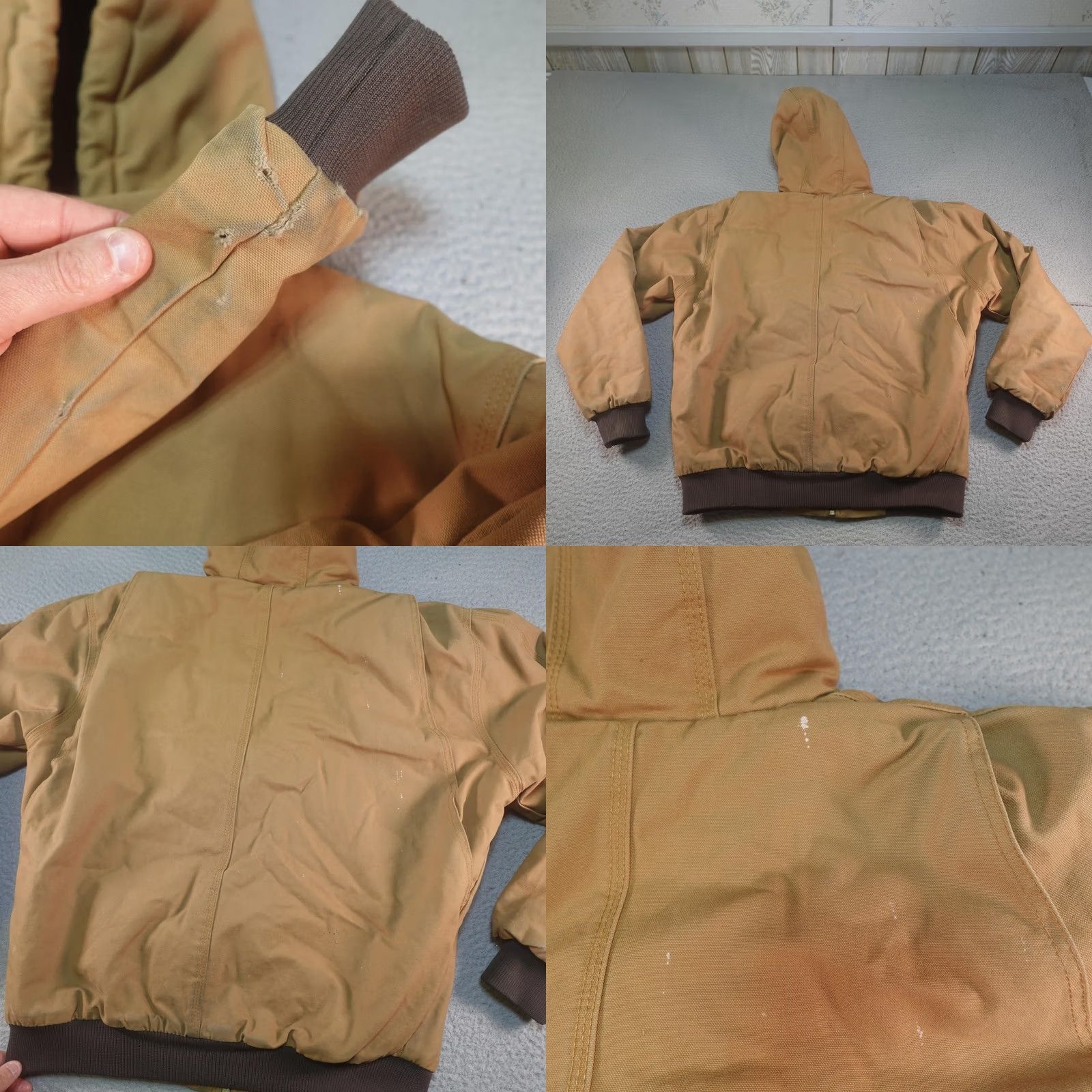 Vintage Berne Jacket Mens M Brown Canvas Hooded Quilted Lined Insulated Workwear Bomber Zip Pockets Full Zip Size US M / EU 48-50 / 2 - 8 Thumbnail