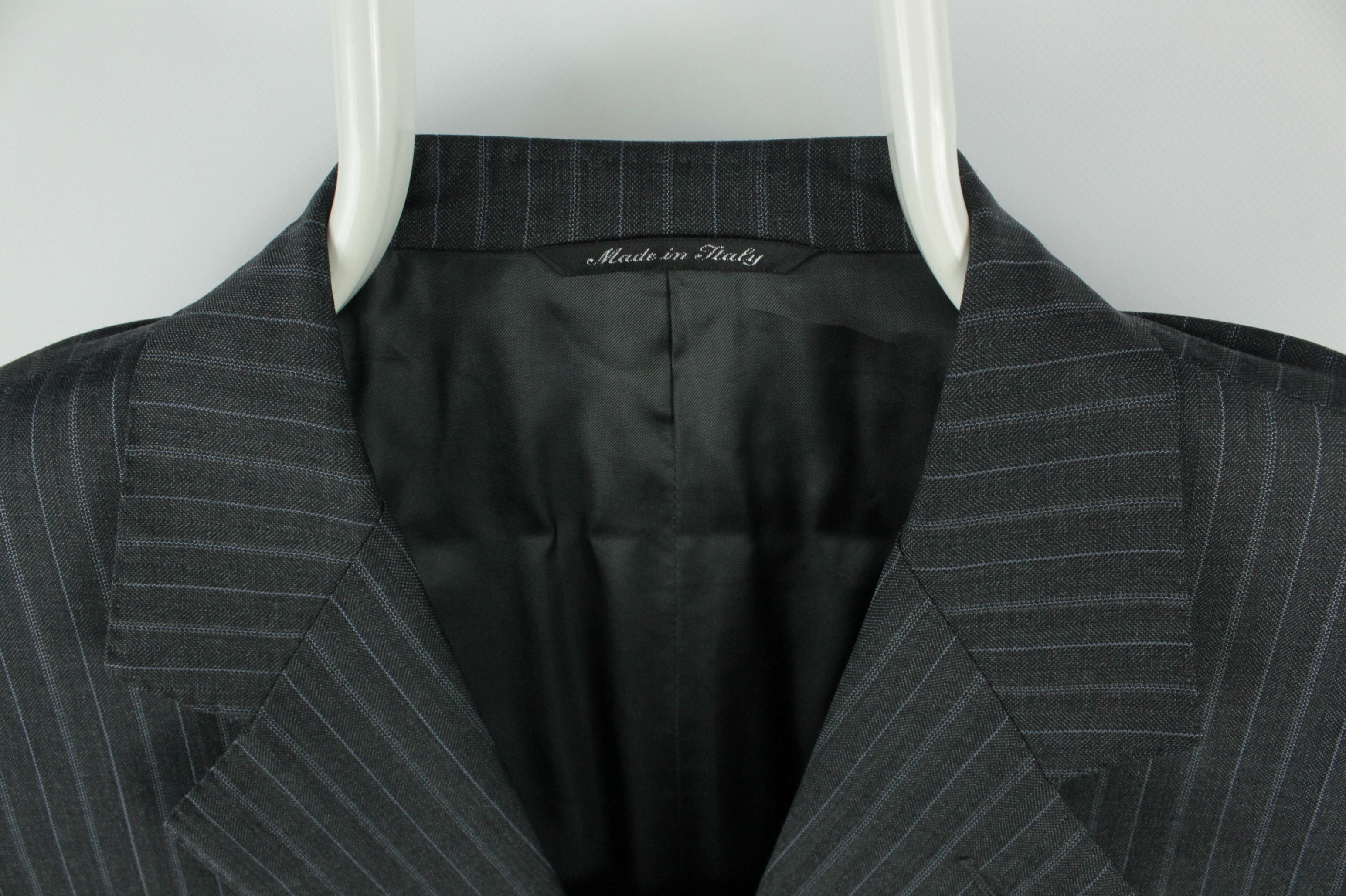 Canali Canali Gray Wool Striped Blazer Jacket Men's Size US M / EU 48-50 / 2 - 3 Thumbnail