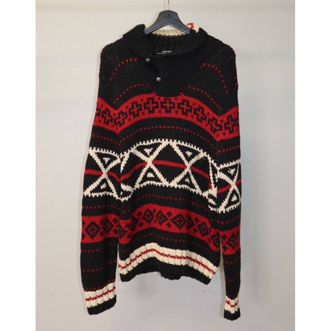 Polo Ralph Lauren VTG Polo Ralph Lauren Concho Button Shawl Collar Aztec Wool Size US XL / EU 56 / 4 - 4 Thumbnail