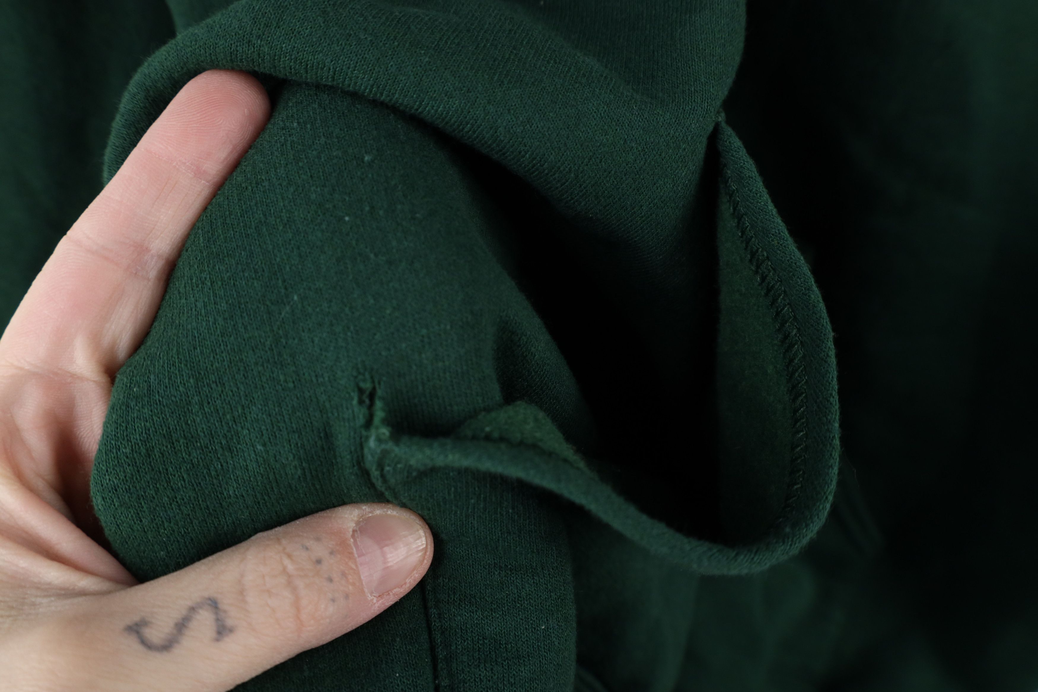 Vintage Vintage 90s Streetwear Blank Hoodie Sweatshirt Hunter Green Size US XL / EU 56 / 4 - 5 Thumbnail