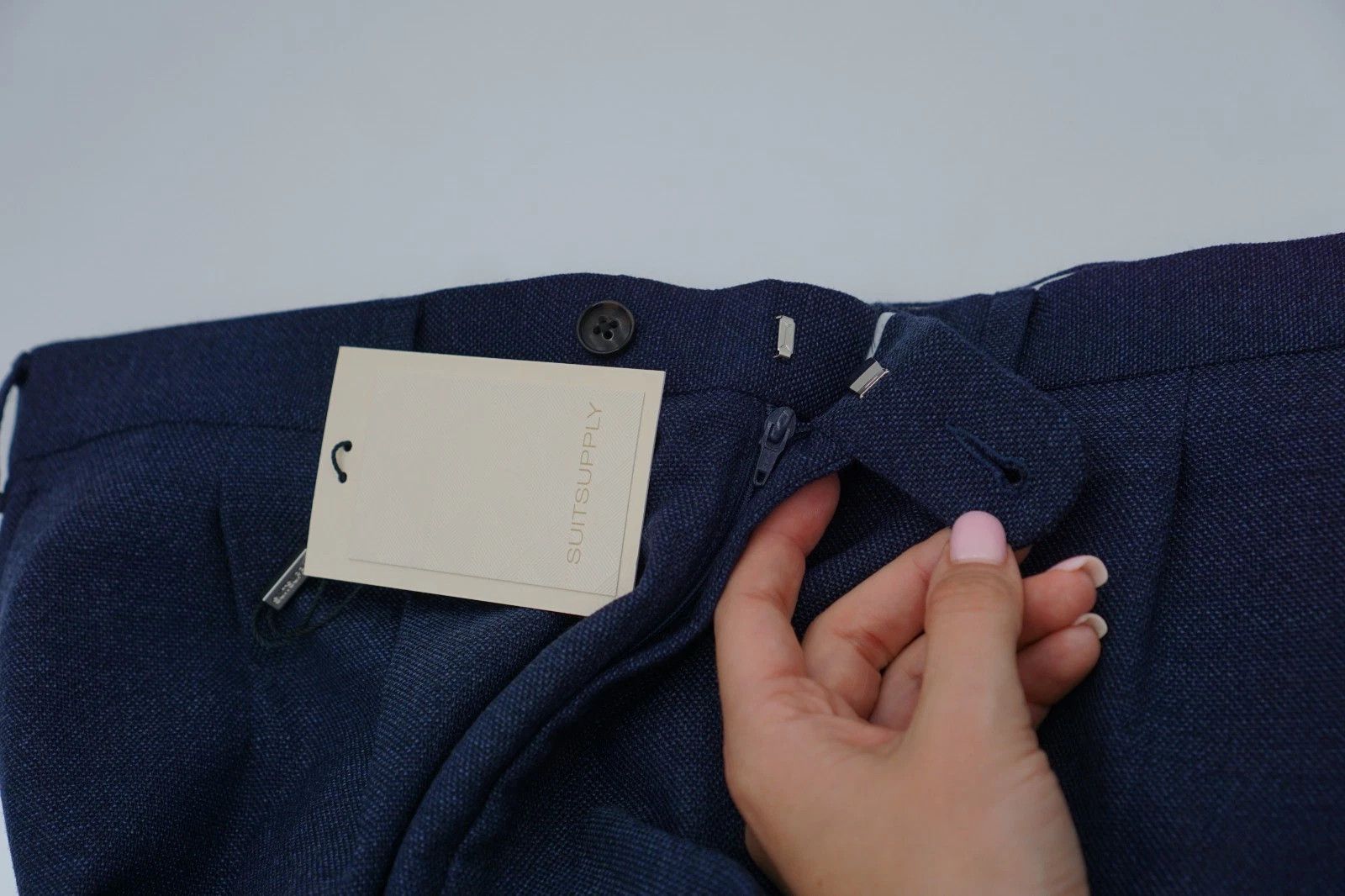 Suitsupply Men Suitsupply Pants Navy Blue Wool Brescia Reda 106 US44L Size 44L - 3 Thumbnail