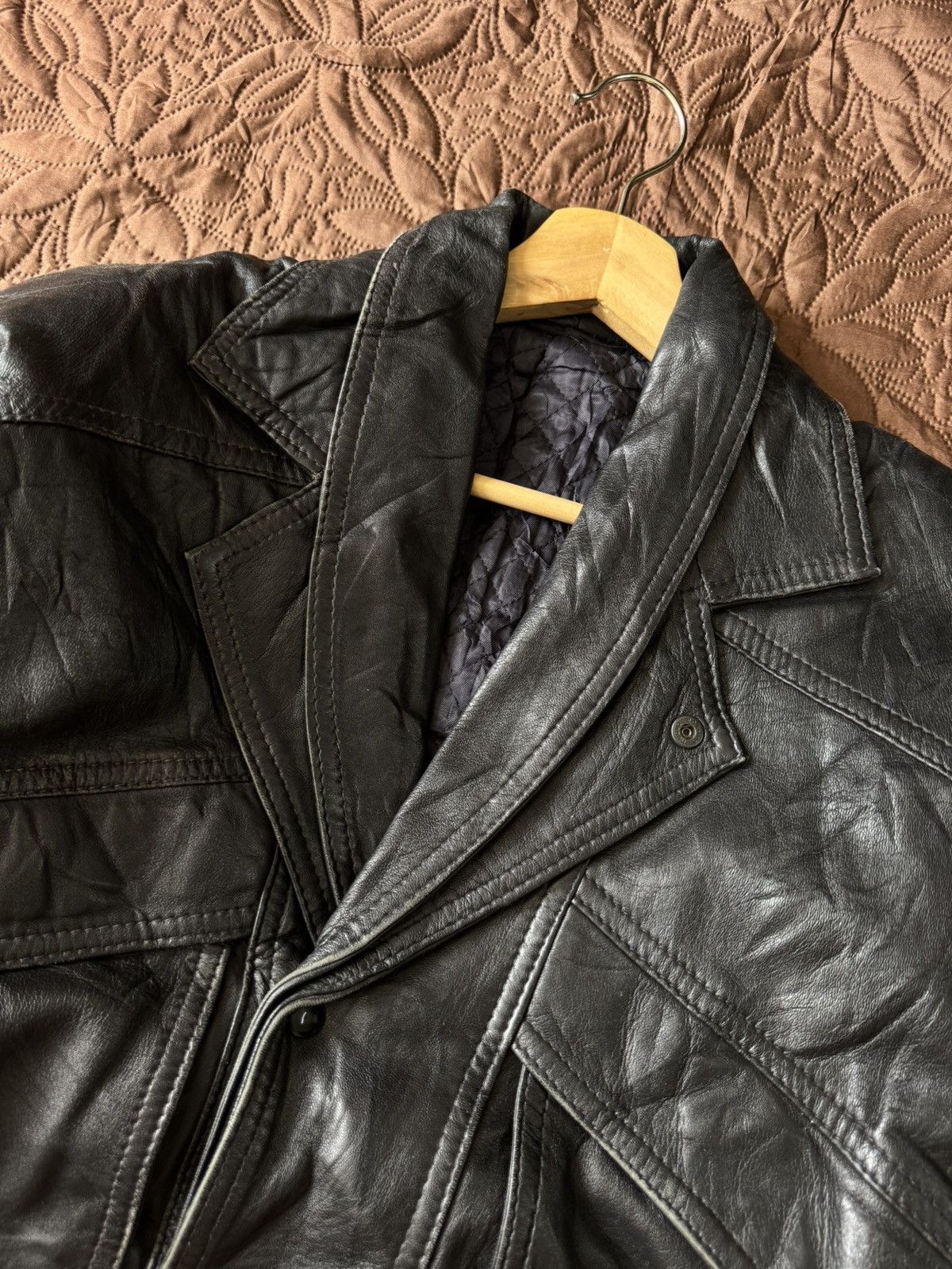 If Six Was Nine Vintage 90s MARPEL LEATHER DOUBLE COLLAR JACKET MOTORCYCLE Size US M / EU 48-50 / 2 - 3 Thumbnail