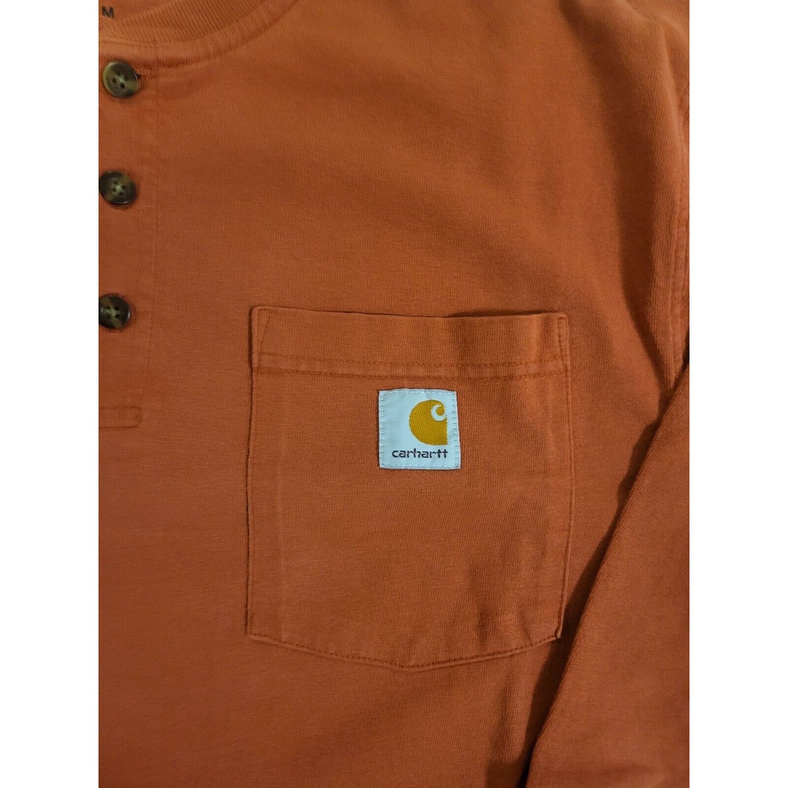 Carhartt Carhartt burnt orange long sleeve 1/4 button original fit. Size US M / EU 48-50 / 2 - 2 Thumbnail