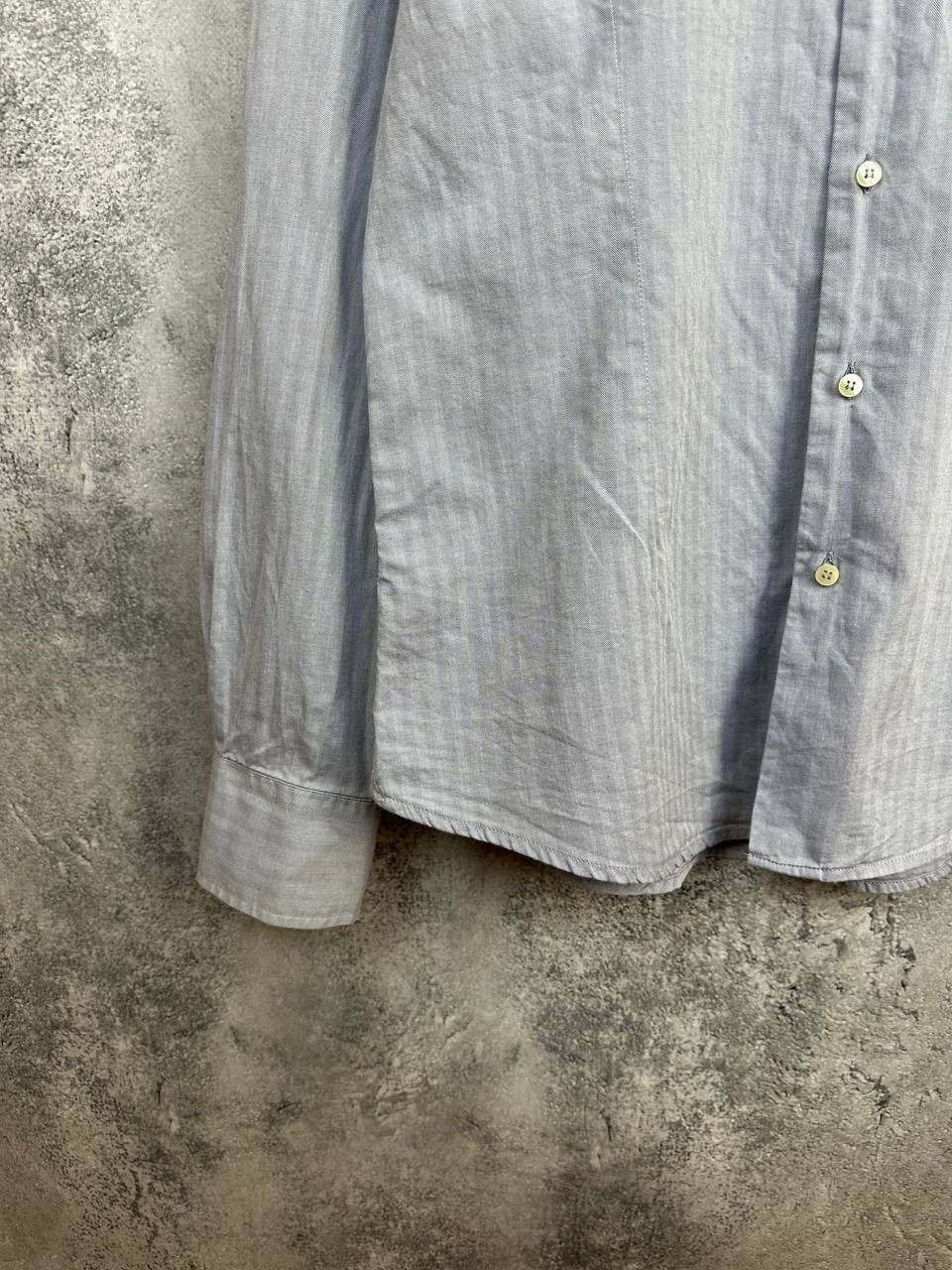 Romeo Gigli Romeo Gigli Milano Slim Fit Button-Up Shirt Light Gray/Blue Size US XL / EU 56 / 4 - 6 Thumbnail