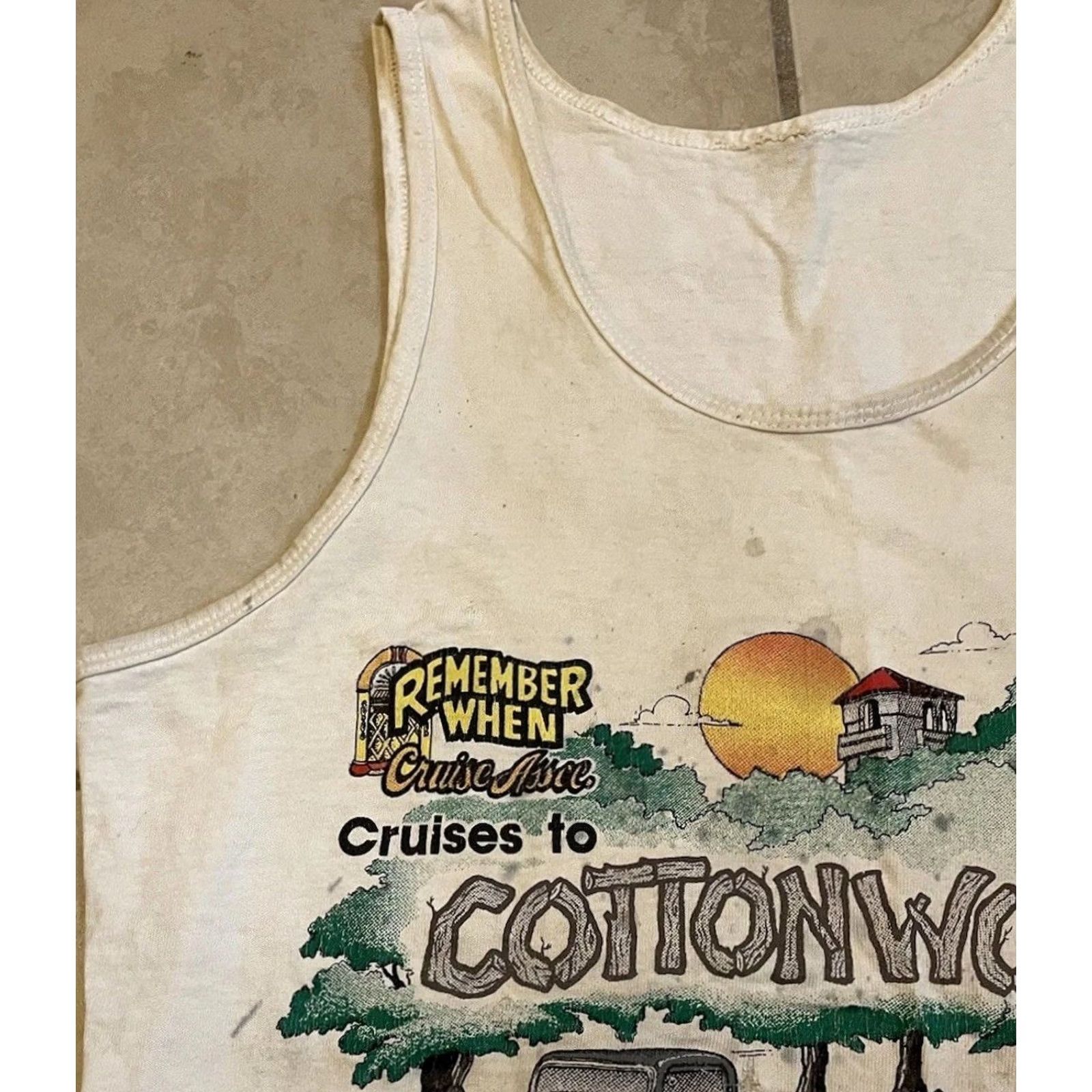 Vintage VINTAGE 80s Arizona Hot Rod Thrashed Faded Distressed Tank Top S White, Single Stitch, Men, T-Shirt, Sleeveless, Small, Cars, Biker, Punk, Grunge Size US S / EU 44-46 / 1 - 7 Thumbnail