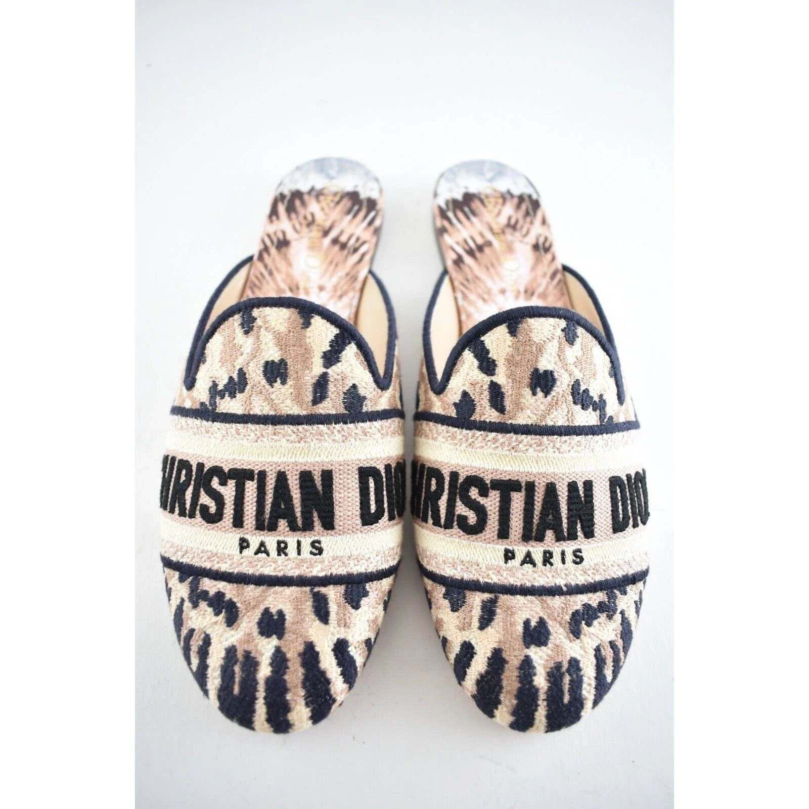 Dior Off Mule Black Logo Backless Slide Ballerina Flat 37.5 Size US 7.5 / IT 37.5 - 5 Thumbnail