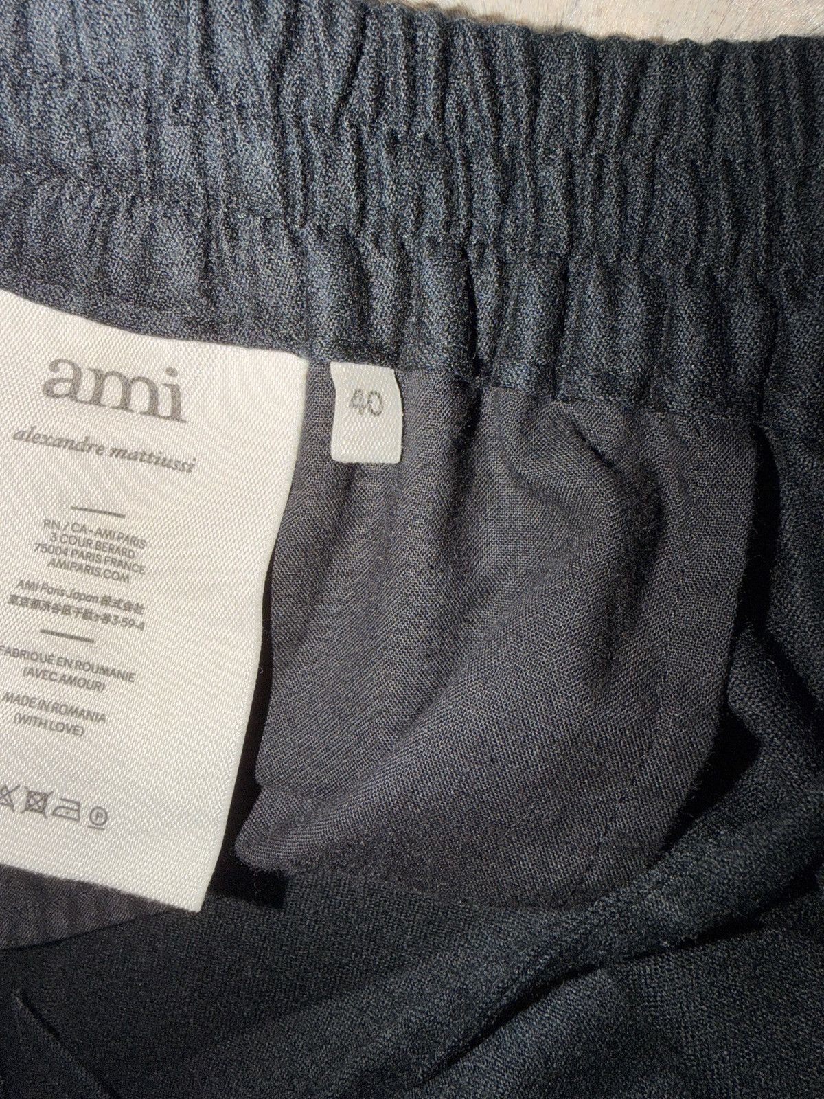 AMI Ami Paris Cropped Elasticated Waist Trousers Size US 30 / EU 46 - 7 Thumbnail