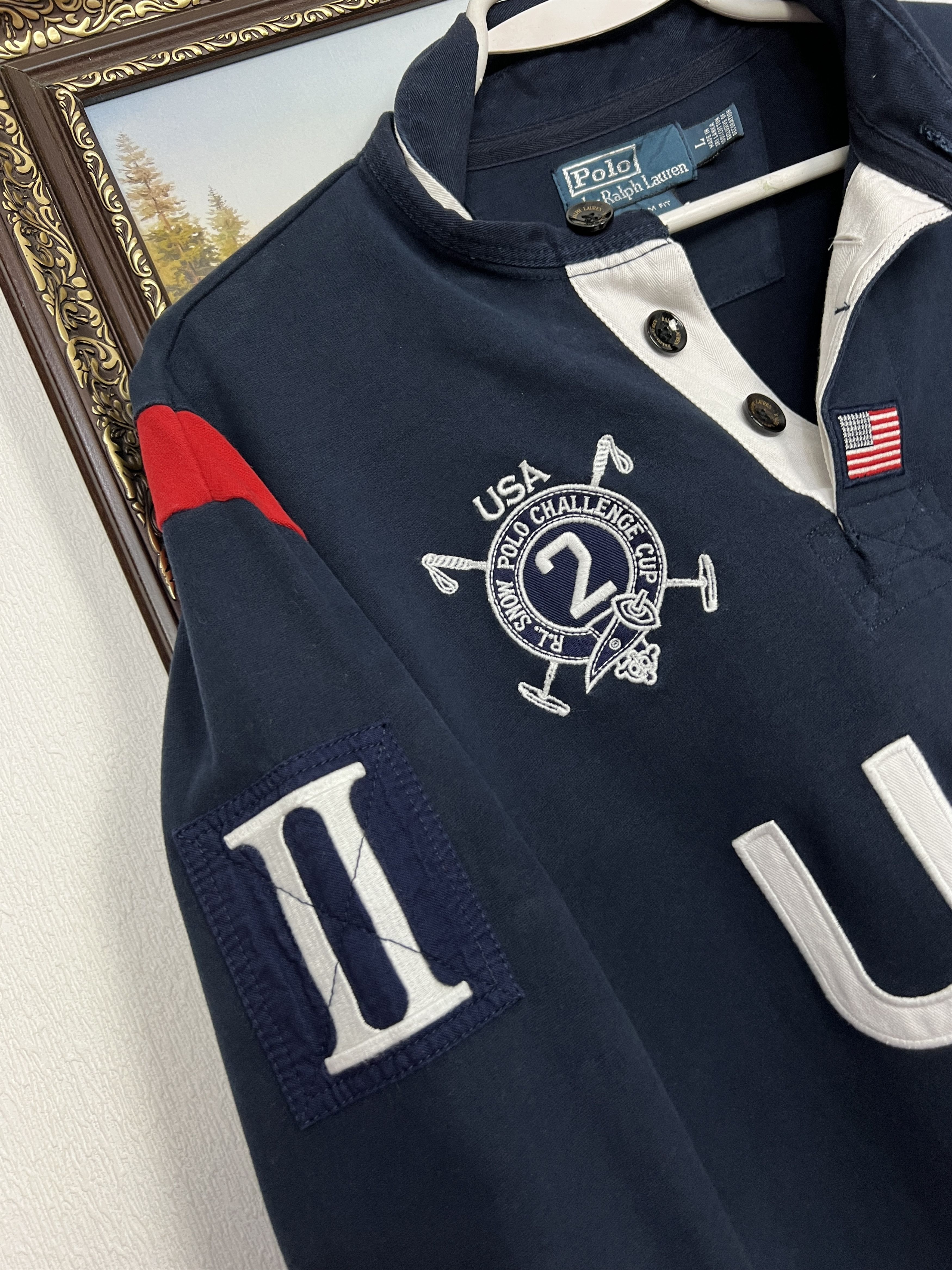 Polo Ralph Lauren Vintage USA Snow Polo Challenge Cup Rugby Long Sleeve Size US L / EU 52-54 / 3 - 5 Thumbnail