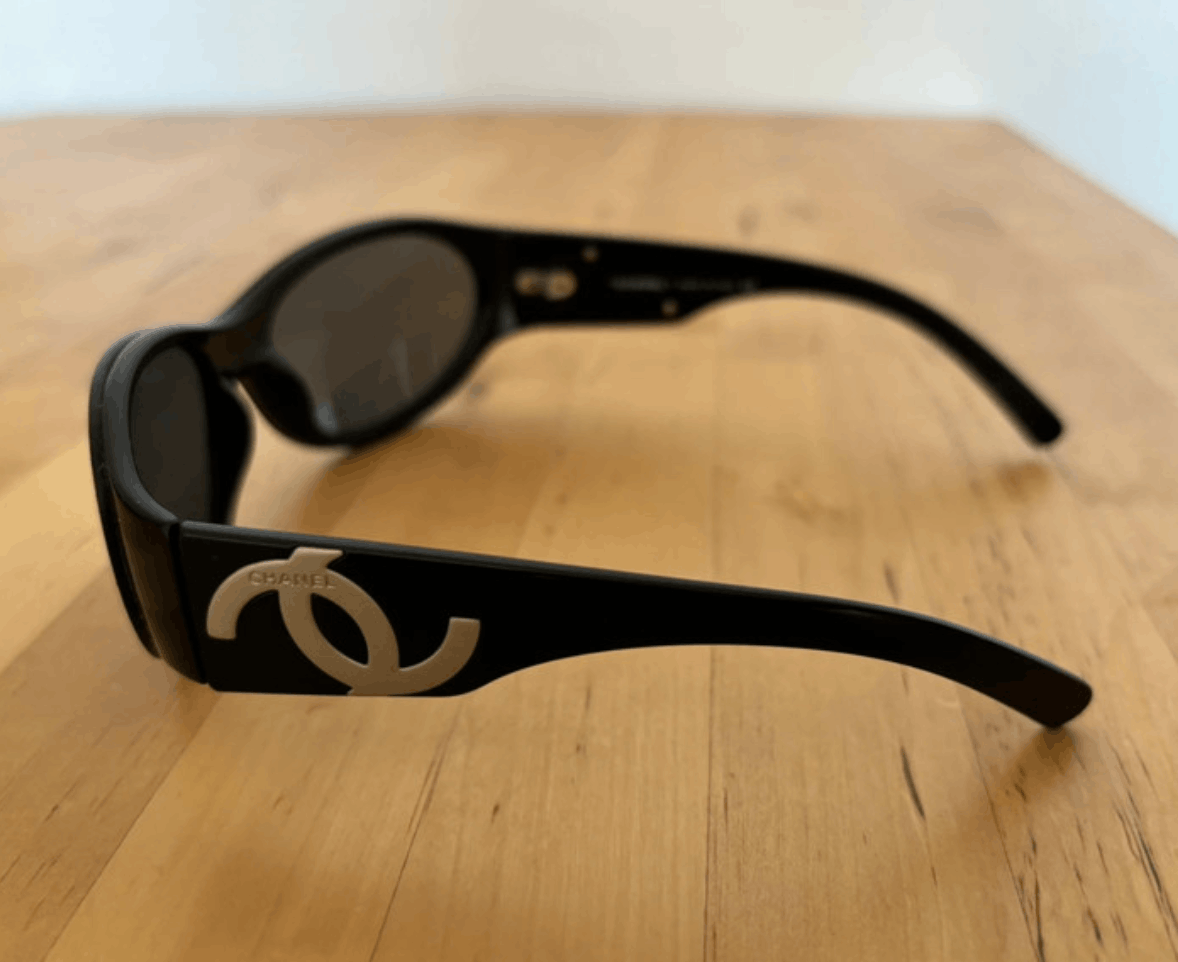 Chanel CHANEL SUNGLASSES 5073 LOGO Black Wrap Metal Vintage Iconic Size ONE SIZE - 3 Thumbnail