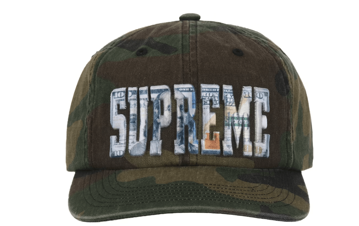Supreme Supreme Embroidered Money Logo 6 Panel Hat Camo Adjustable Size ONE SIZE - 1 Thumbnail