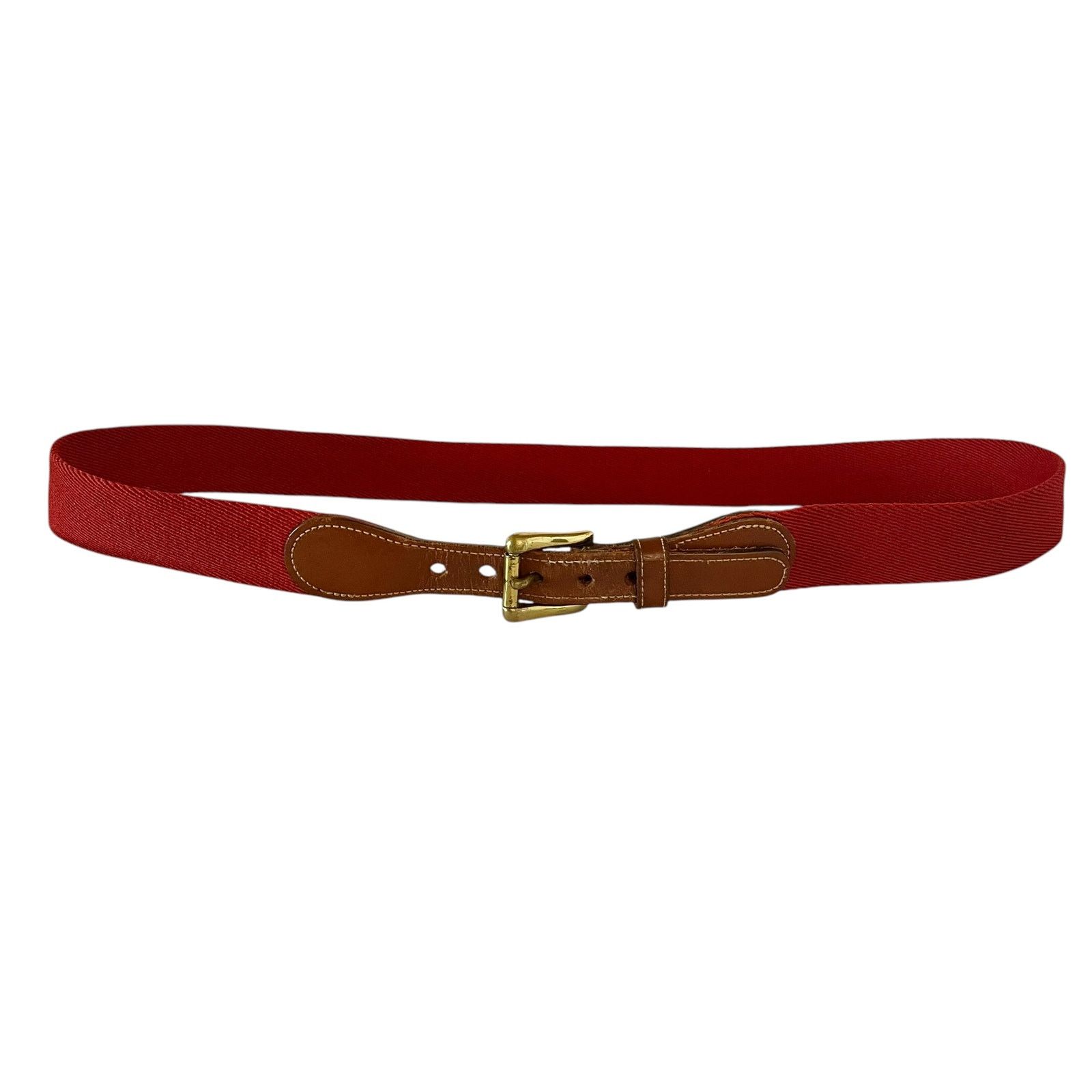 Dooney & Bourke × Vintage Dooney & Bourke Vintage Leather Red Wool Surcingle Belt Size 38 - 3 Thumbnail